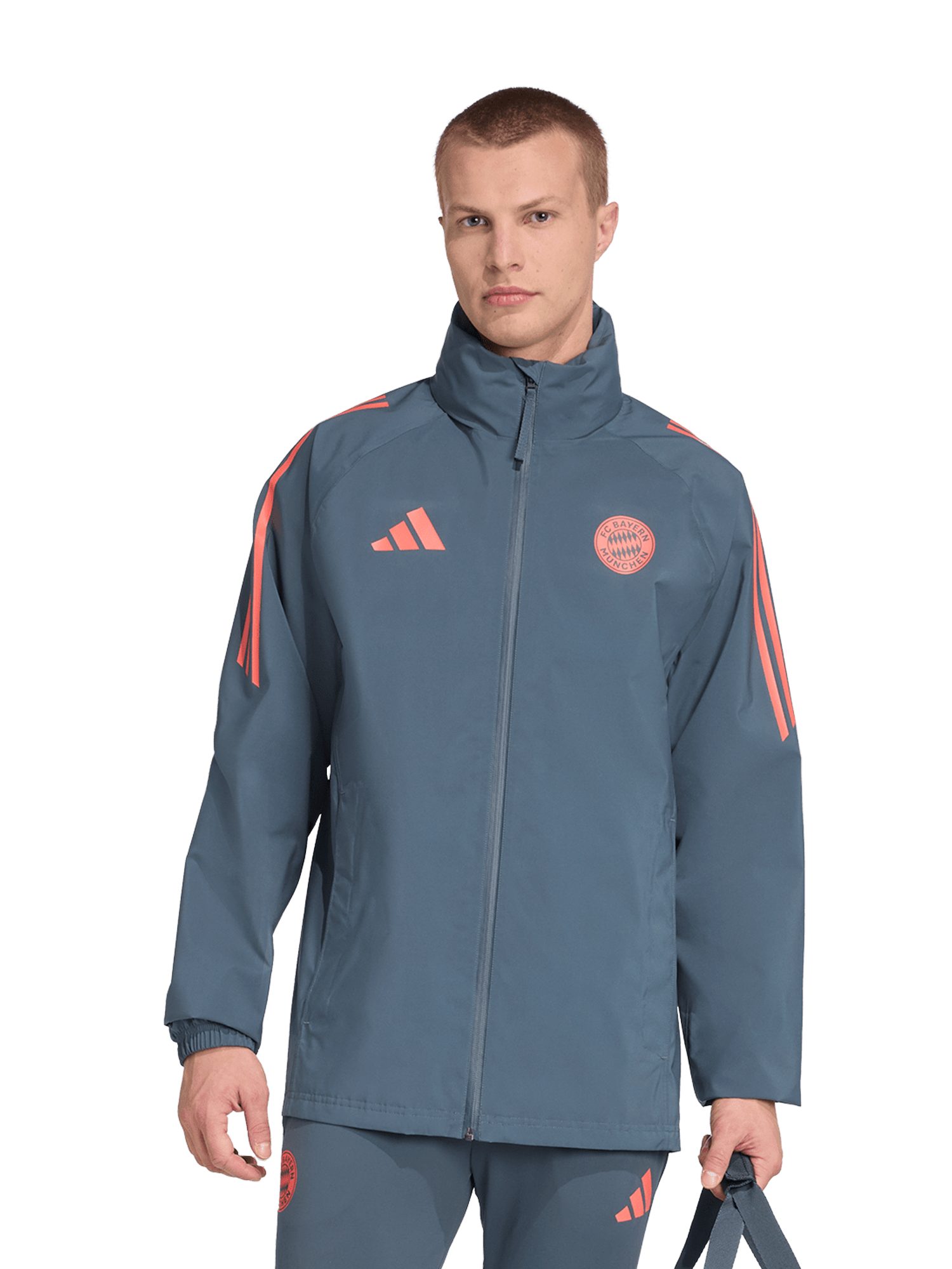 adidas Performance Regenjacke FC Bayern München, Regenjacke Coach, Unisex, Grau