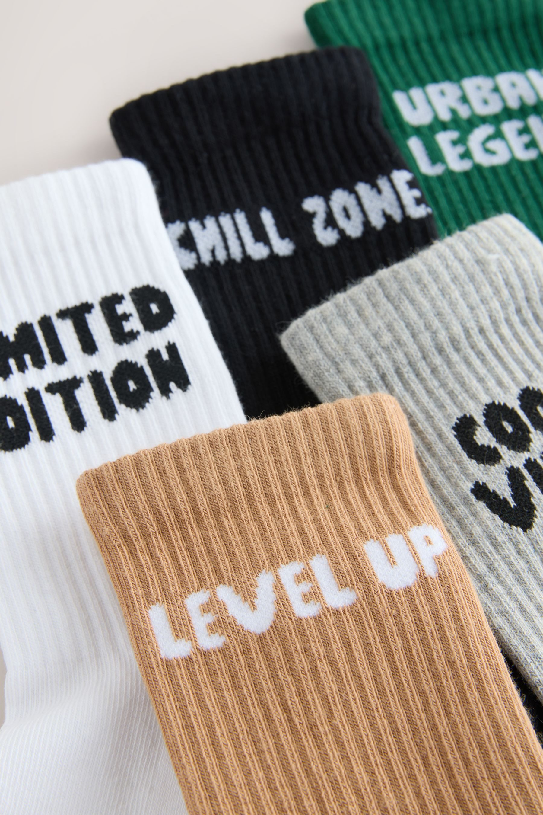 Next Kurzsocken Gerippte Socken mit hohem Baumwollanteil, 5er-Pack (5-Paar)