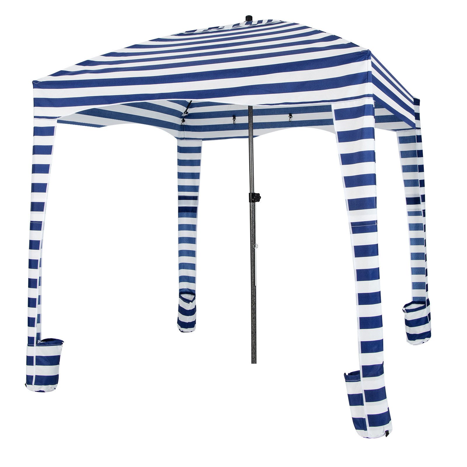 COSTWAY Pavillon, mit 1 Seitenteilen, Sonnenschutz mit Abnehmbarer Seitenwand, Strandzelt