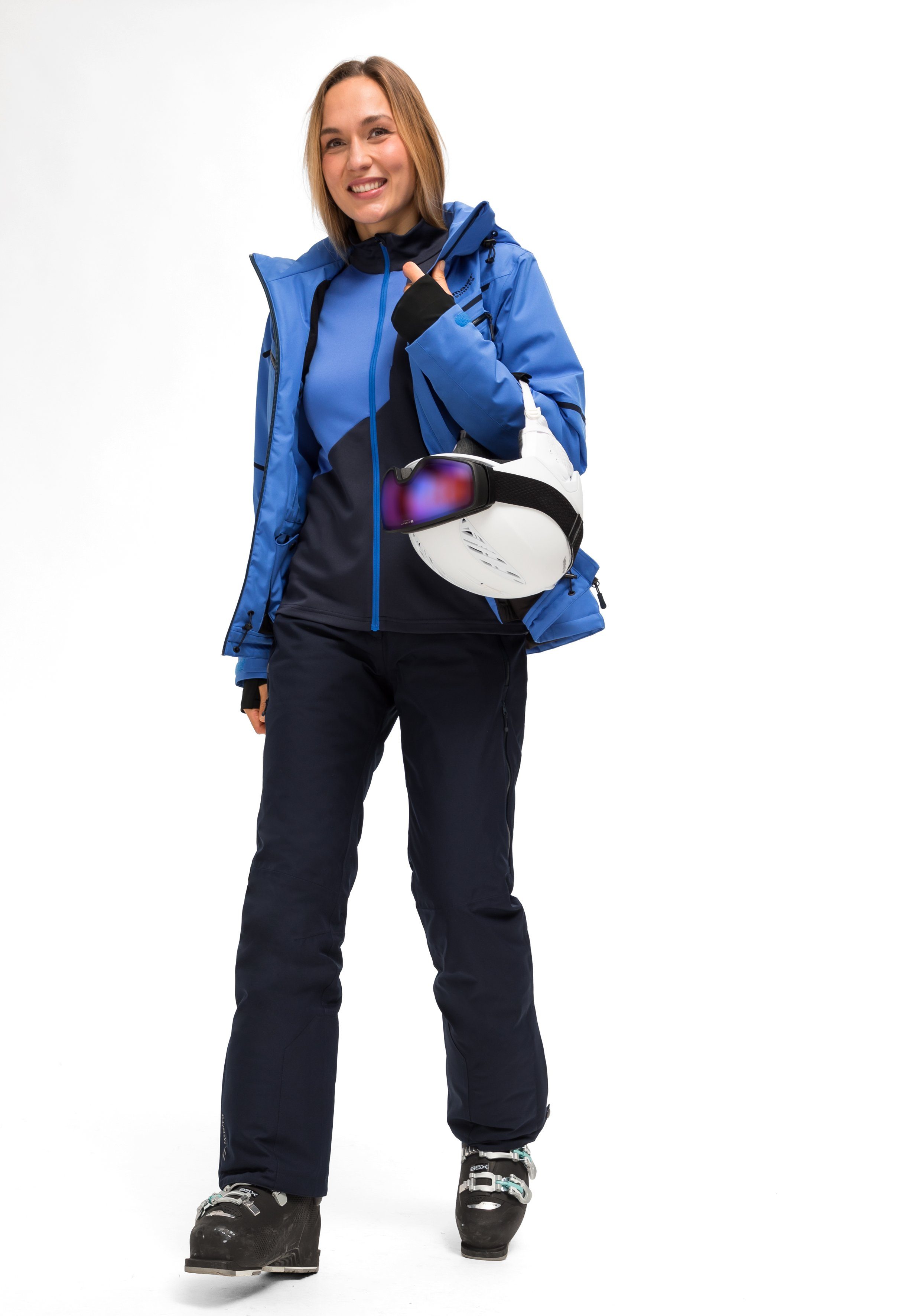 Damen Skijacke wasserdichte Winterjacke Lunada Sports pastellblau winddichte Maier und atmungsaktive Ski-Jacke,