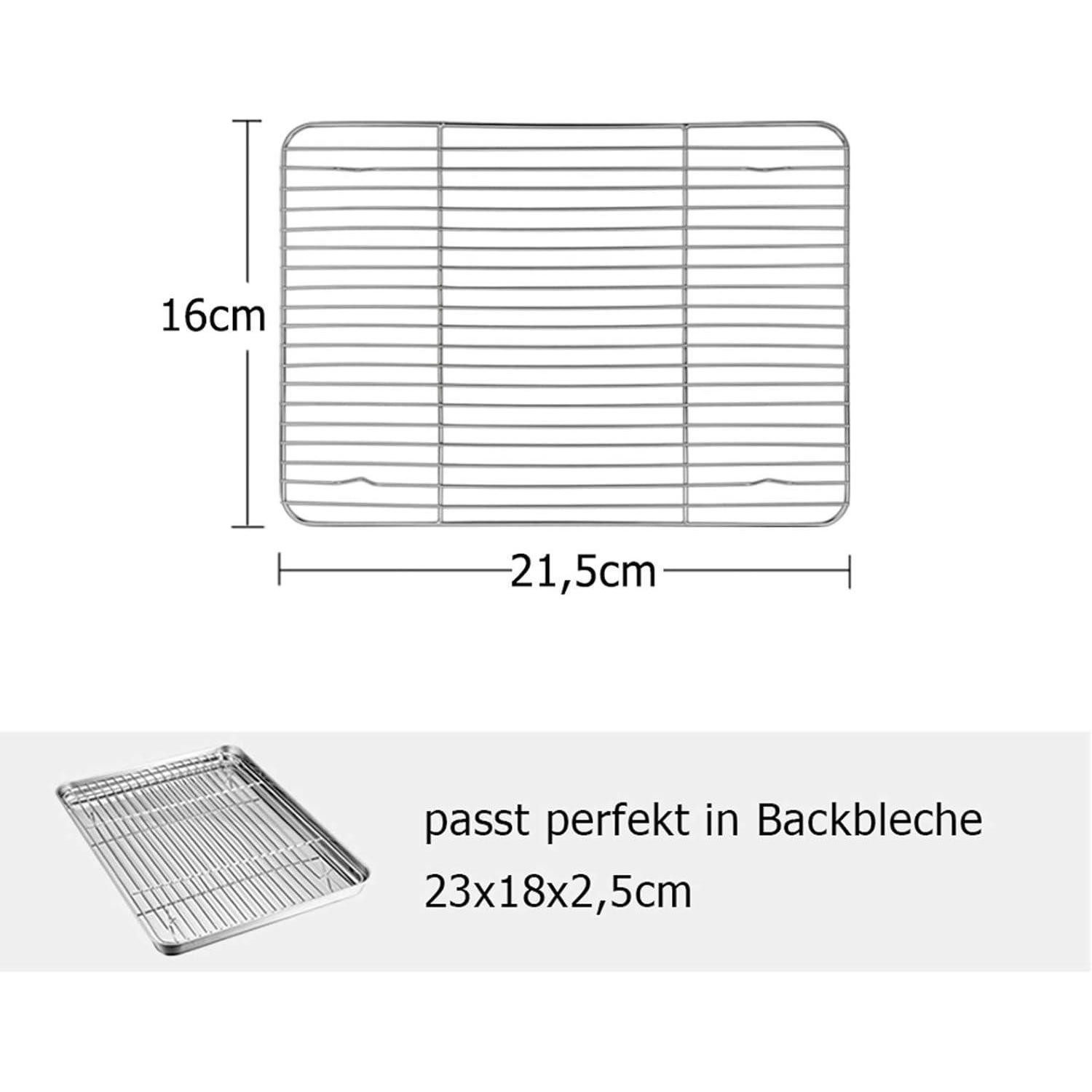 LuxusKollektion Abkühlgitter Abkühlgitter 2er-Set Edelstahl Braten Backen Grillen Kühlen