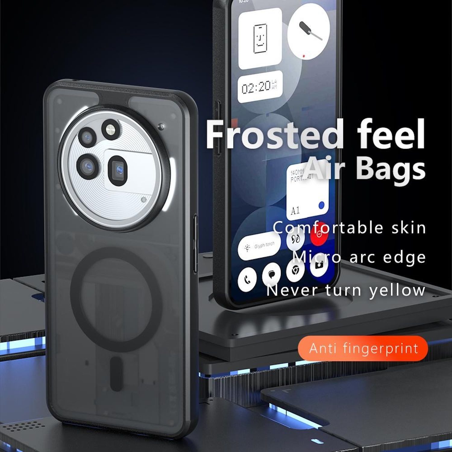 Wigento Handyhülle MagSafe für Nothing Phone 3a Pro Armor TPU + PC Schutz Schwarz, Stilvoll, MagSafe, präzise Passform