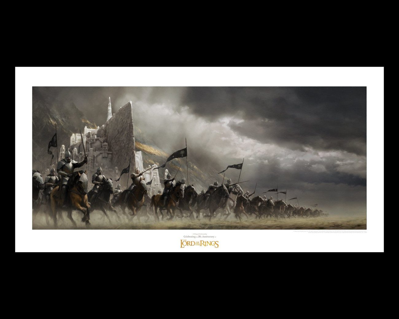 Weta Workshop Poster Herr der Ringe Kunstdruck Faramir's Charge 59 x 30 cm