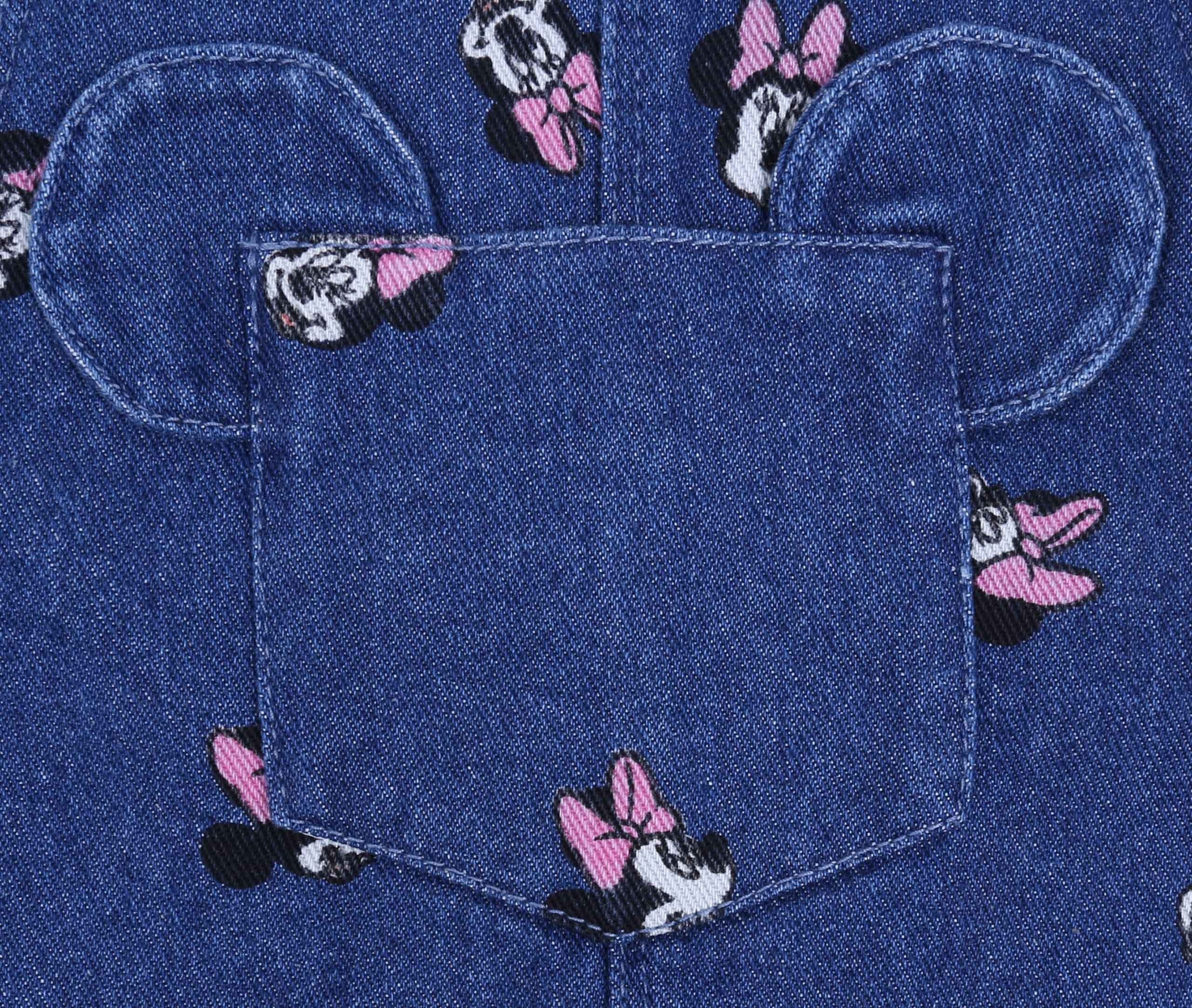 Sarcia.eu Jeanslatzhose Latzkleid aus Jeans + gestreiftes T-Shirt Minnie Mouse 0-3 Monate