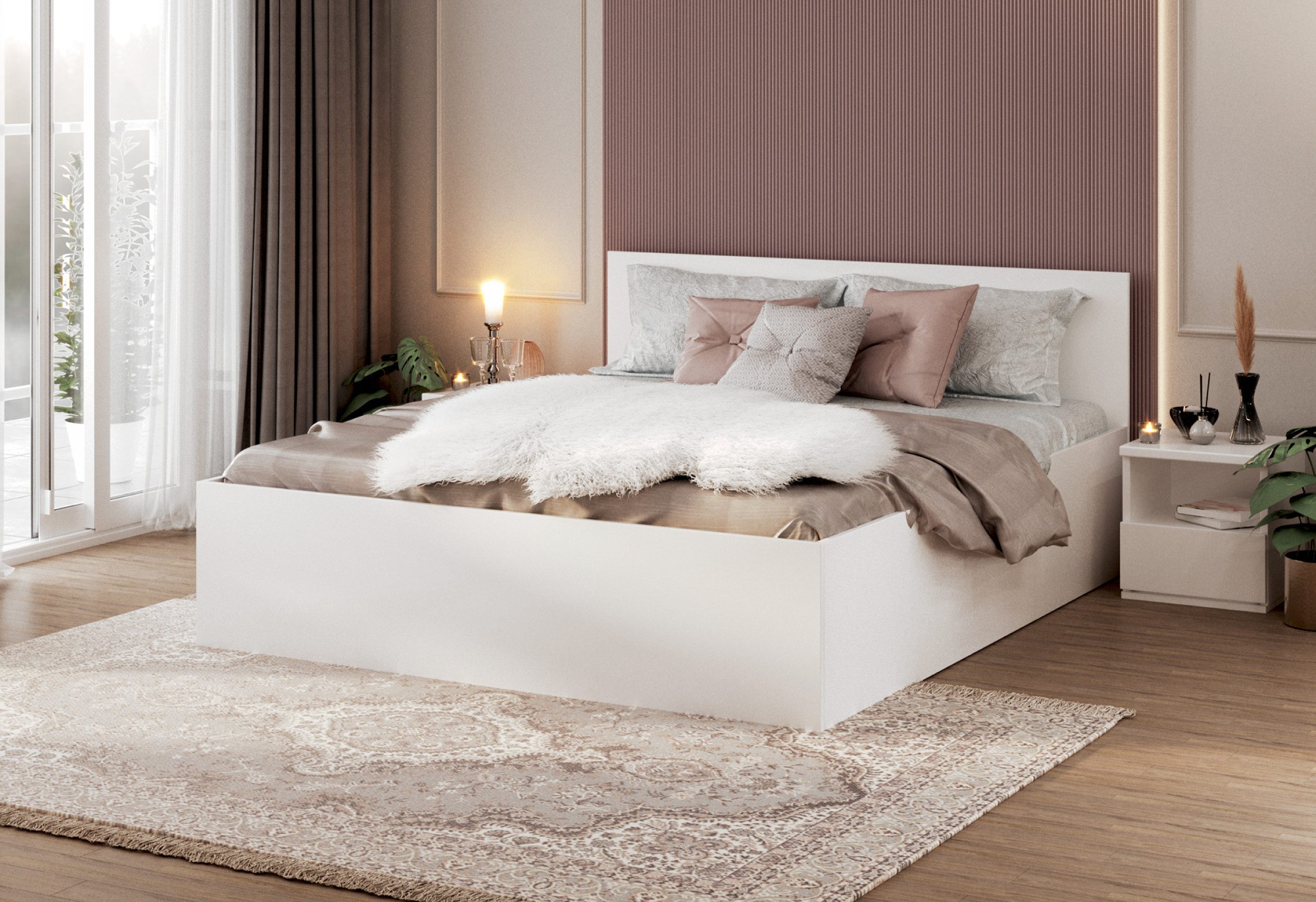 FDM Stauraumbett Bett Stauraumbett PANAMA RS Bettgestell 120x200 & weitere Größen, mit/ohne Matratze