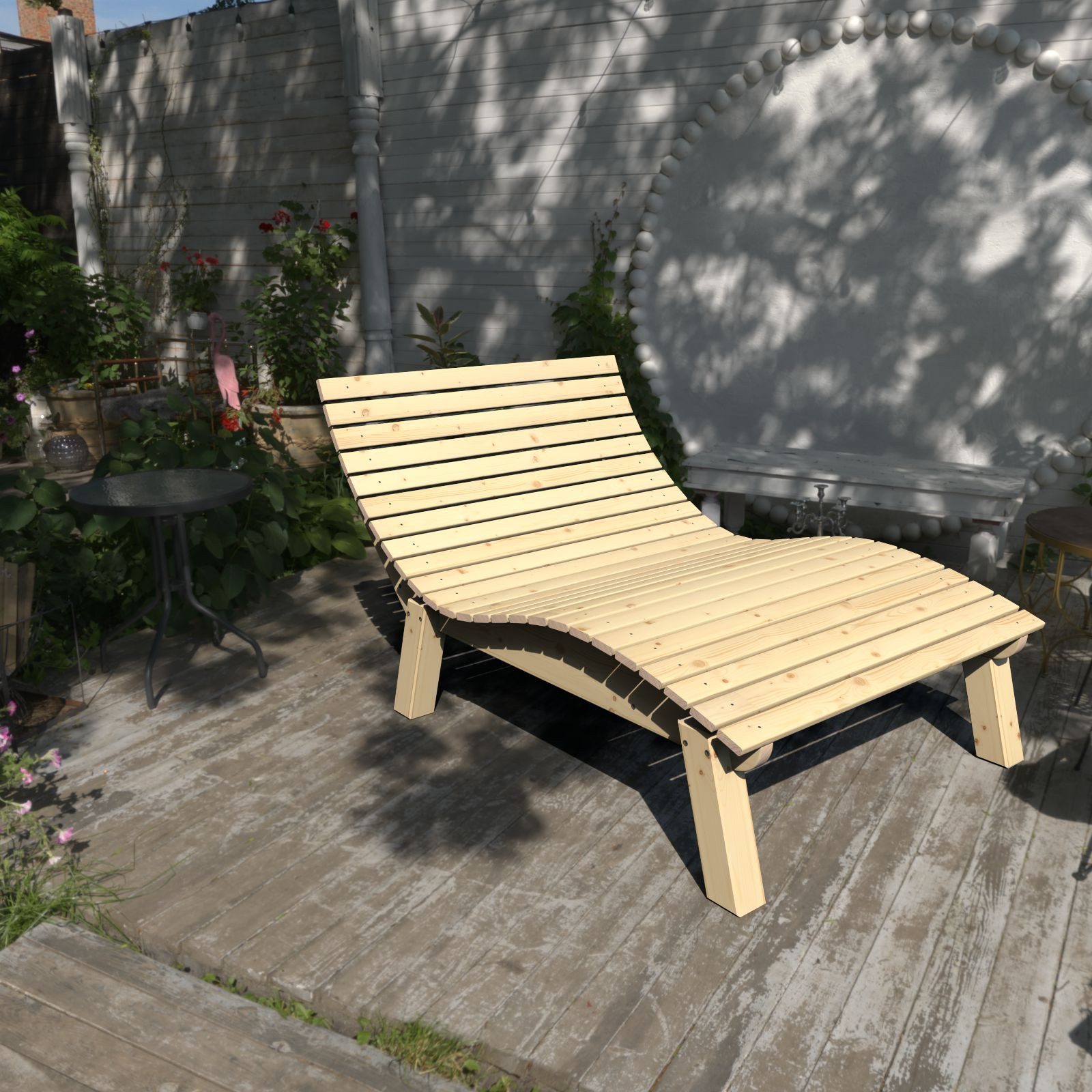 TUGA-Holztech Gartenliege Relaxliege "Liege-Franzi" wahl Holzart Breite Höhe, Breite:70 80 90 100 120 140 Höhe 40 50 60cm Holz: Fichte Lärche Zirbe