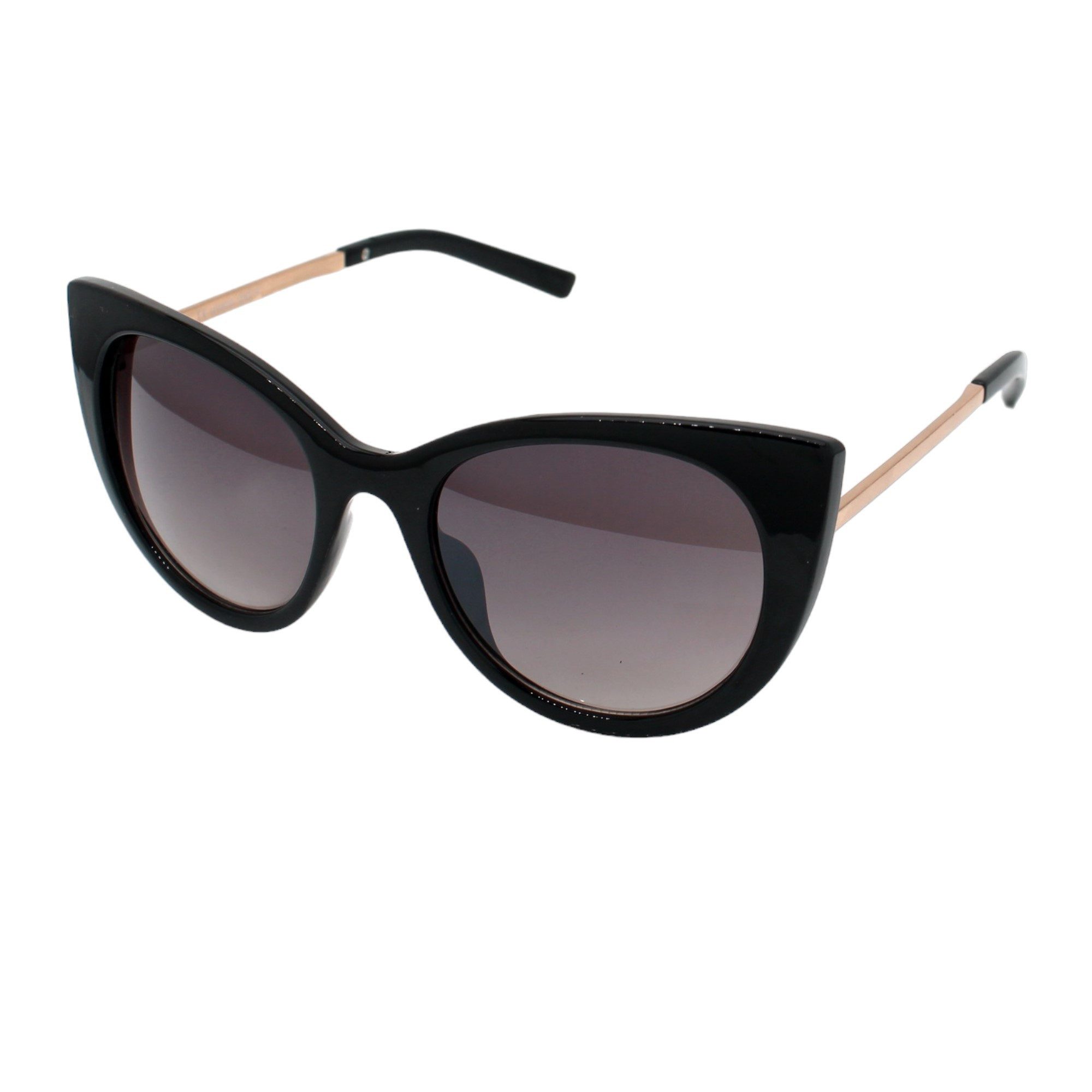 LUXXADA Sonnenbrille Damen Cat Eye Große Katzenaugen Rockabilly Vintage Stil (Retro Cateye Brille mit Brillenbeutel) UV400 Gläser Schwarz oder Lila Getönt