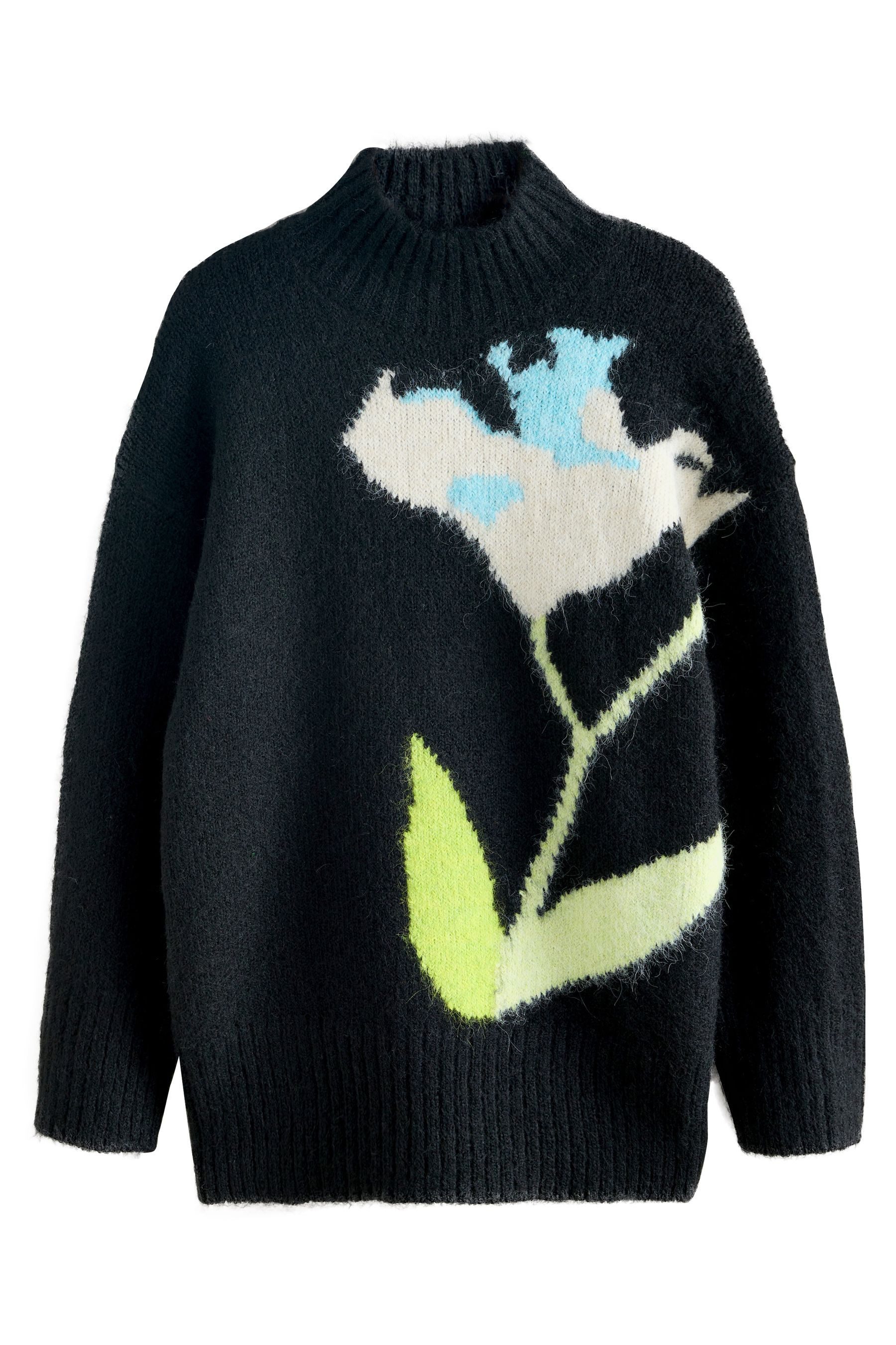 Next Strickpullover Pullover mit Stehkragen, Blumen-Grafikprint (1-tlg) günstig online kaufen