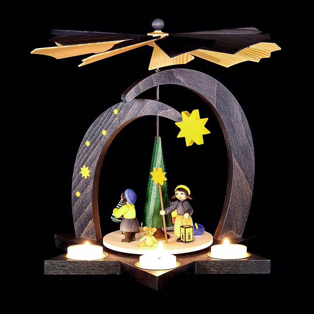 ULMIK Weihnachtspyramide 1-stöckige Pyramide Winterkinder (27cm) von ULMIK