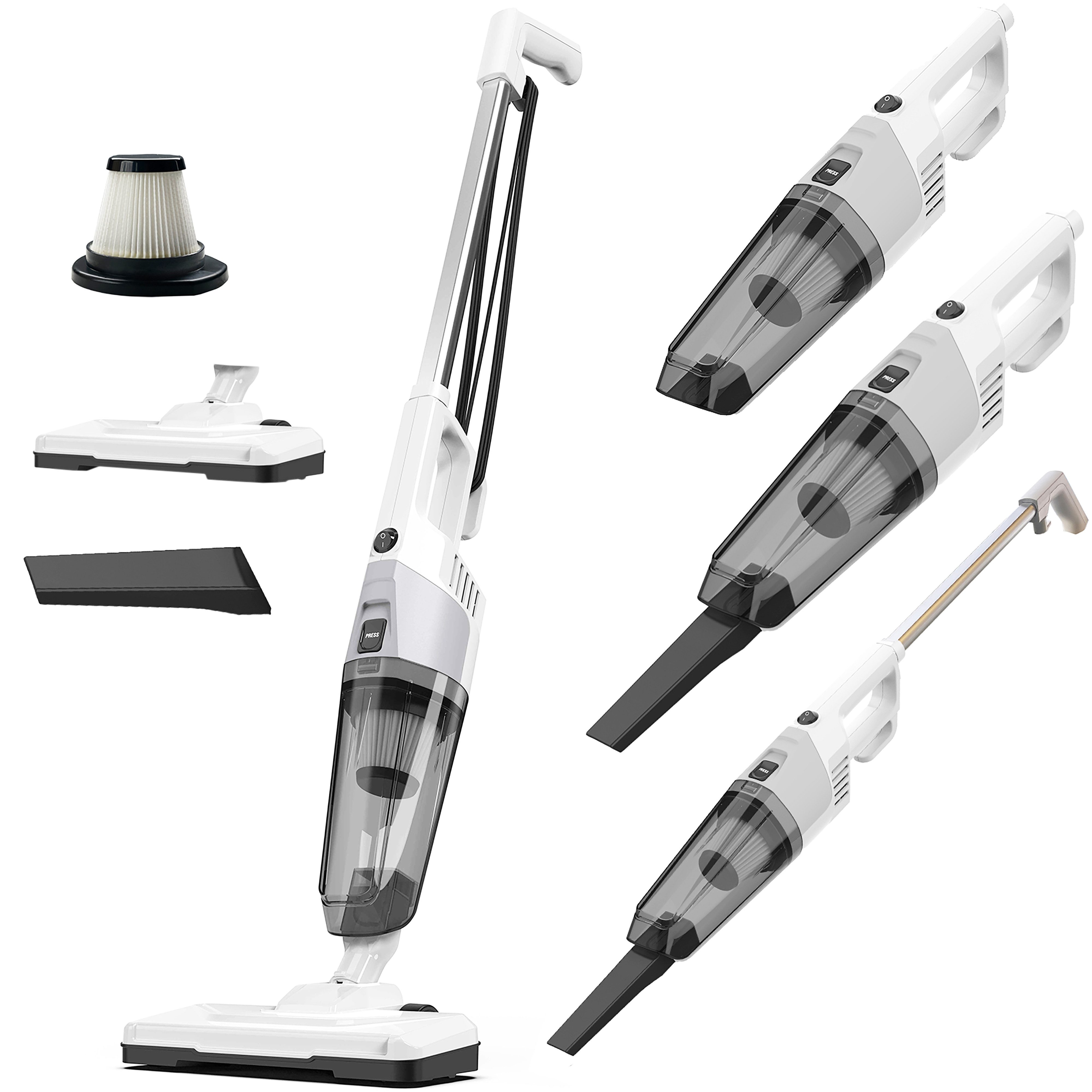 Grafner Stielstaubsauger Staubsauger Stielsauger 2in1 mit Hepa-Filter Handstaubsauger PS11101, 600,00 W, beutellos, 2in1-Funktion