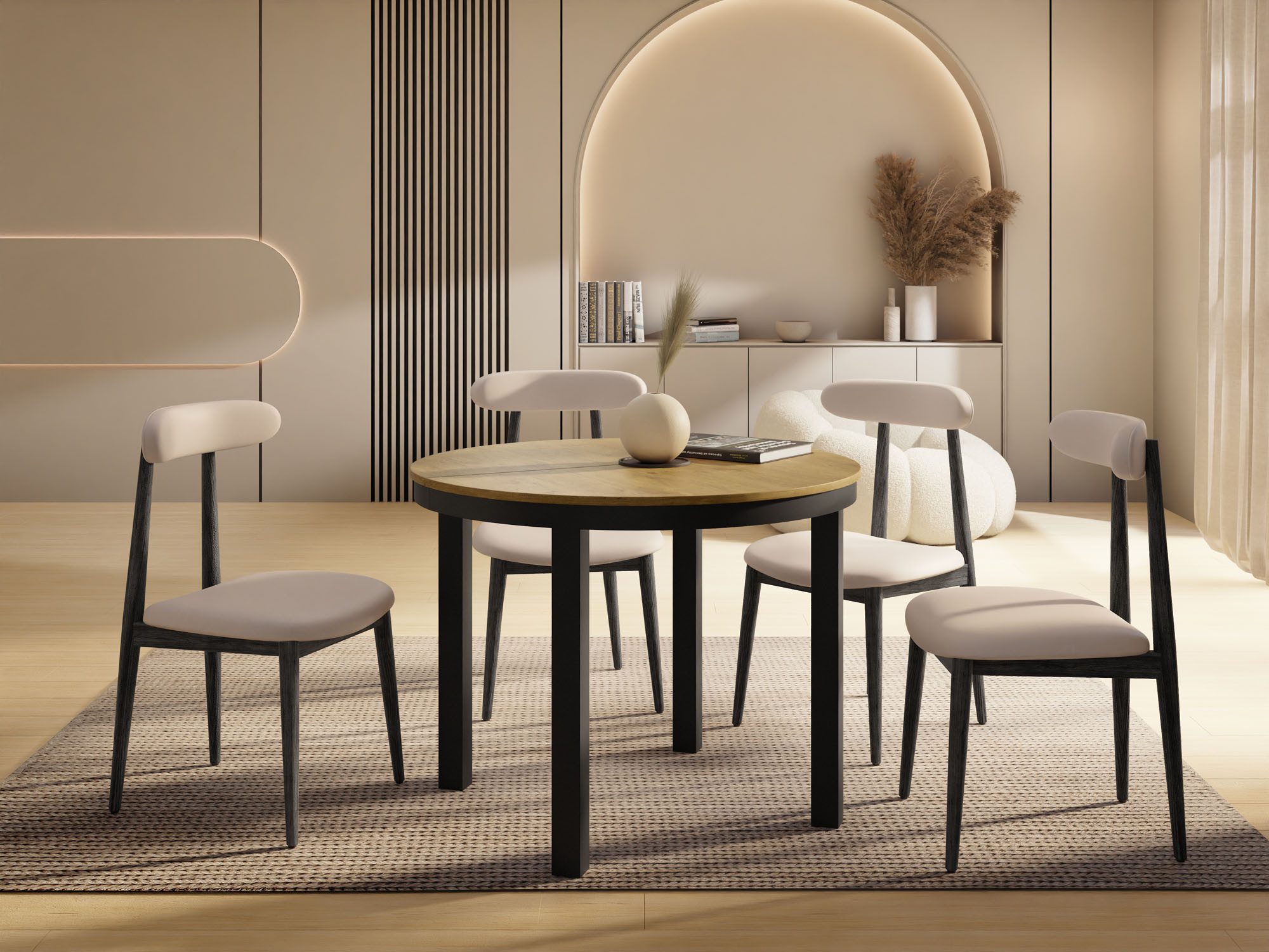 WFL GROUP Esstisch Corin (erhältlich in einer Größe – 100x100x76 cm, auszie günstig online kaufen