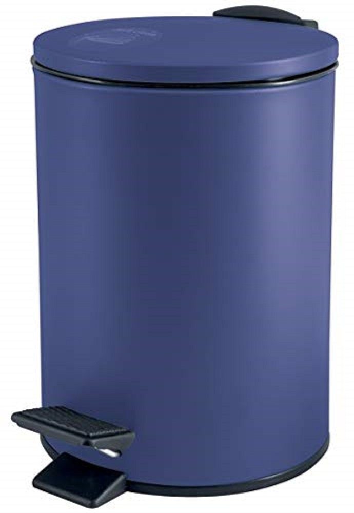 spirella Kosmetikeimer ADELAR, Treteimer mit Softclose-Absenkautomatik, herausnehmbarem Inneneimer, Anti-Fingerprint-Beschichtung, matt Finish, 3L, dunkelblau