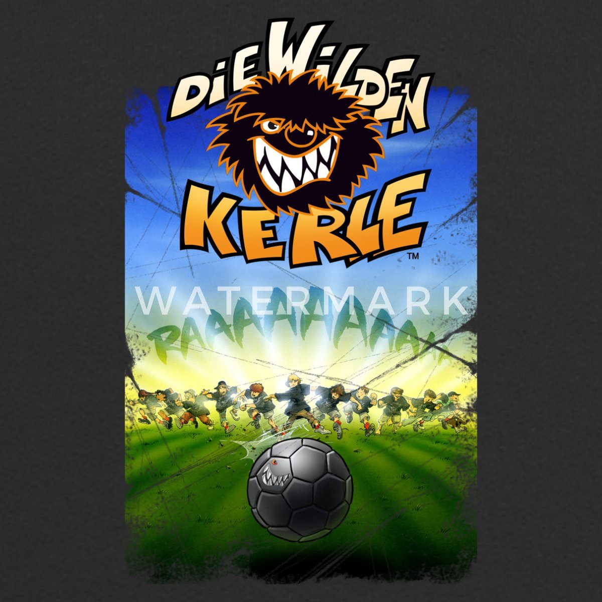 Spreadshirt Hoodie Die Wilden Kerle Angriff Kinder Kontrast-Hoodie (1-tlg)