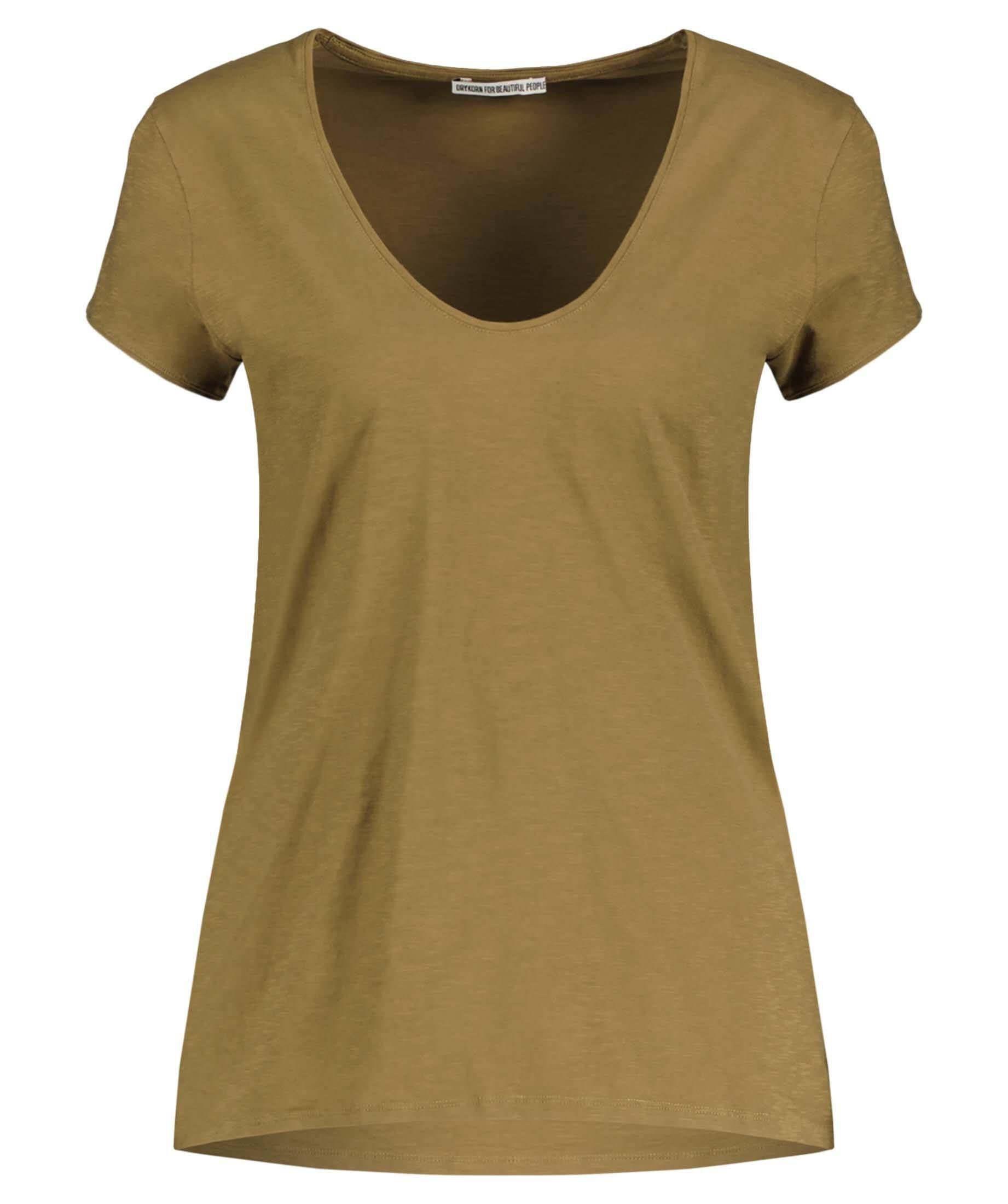 Drykorn T-Shirt khaki AVIVI Damen T-Shirt (44) (1-tlg)