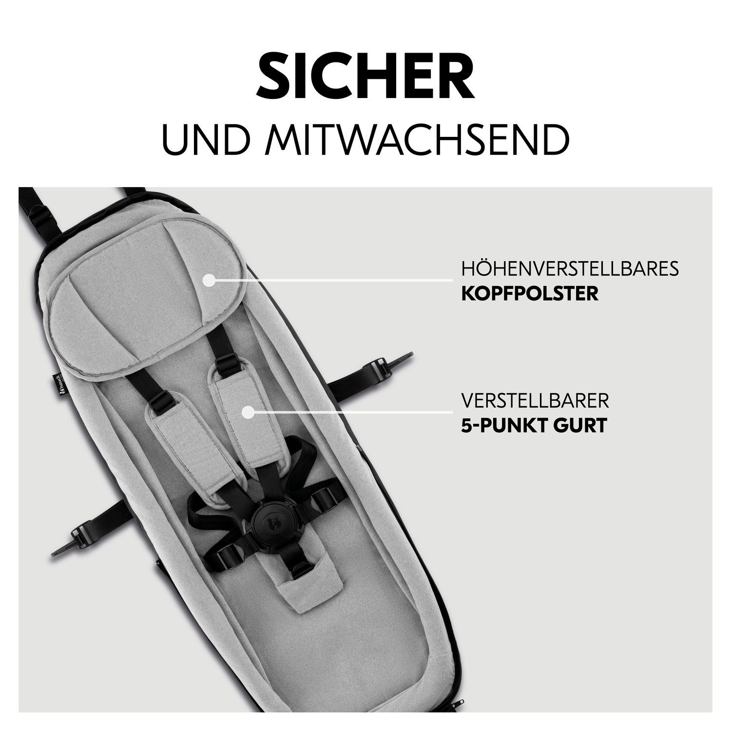 Hauck Fahrradkinderanhänger Baby Lounger 2 Grey, mit Beindecke