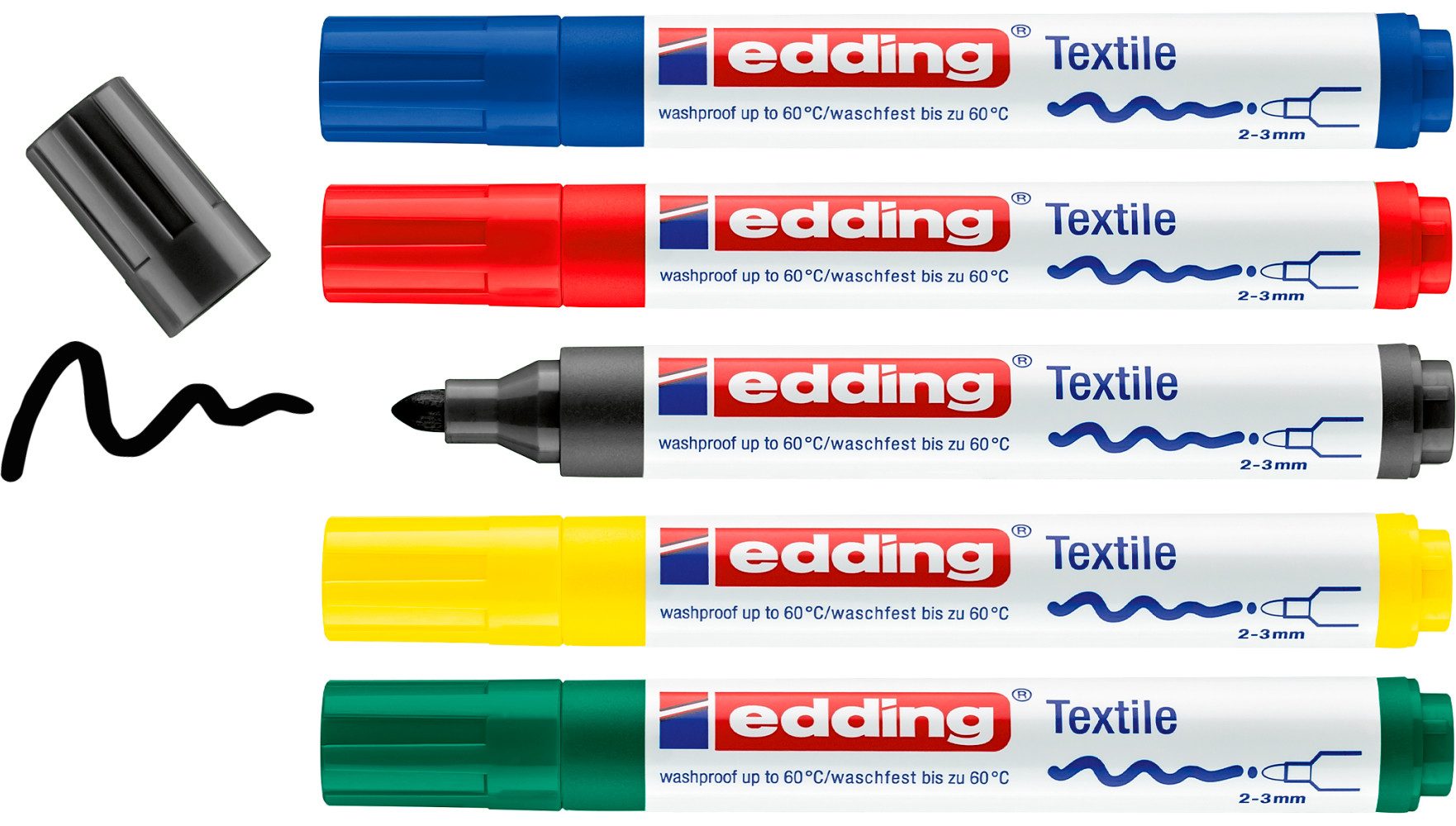 edding Textilmarker Textilmarker-Set Brilliant Colours 4500, 5er-Set