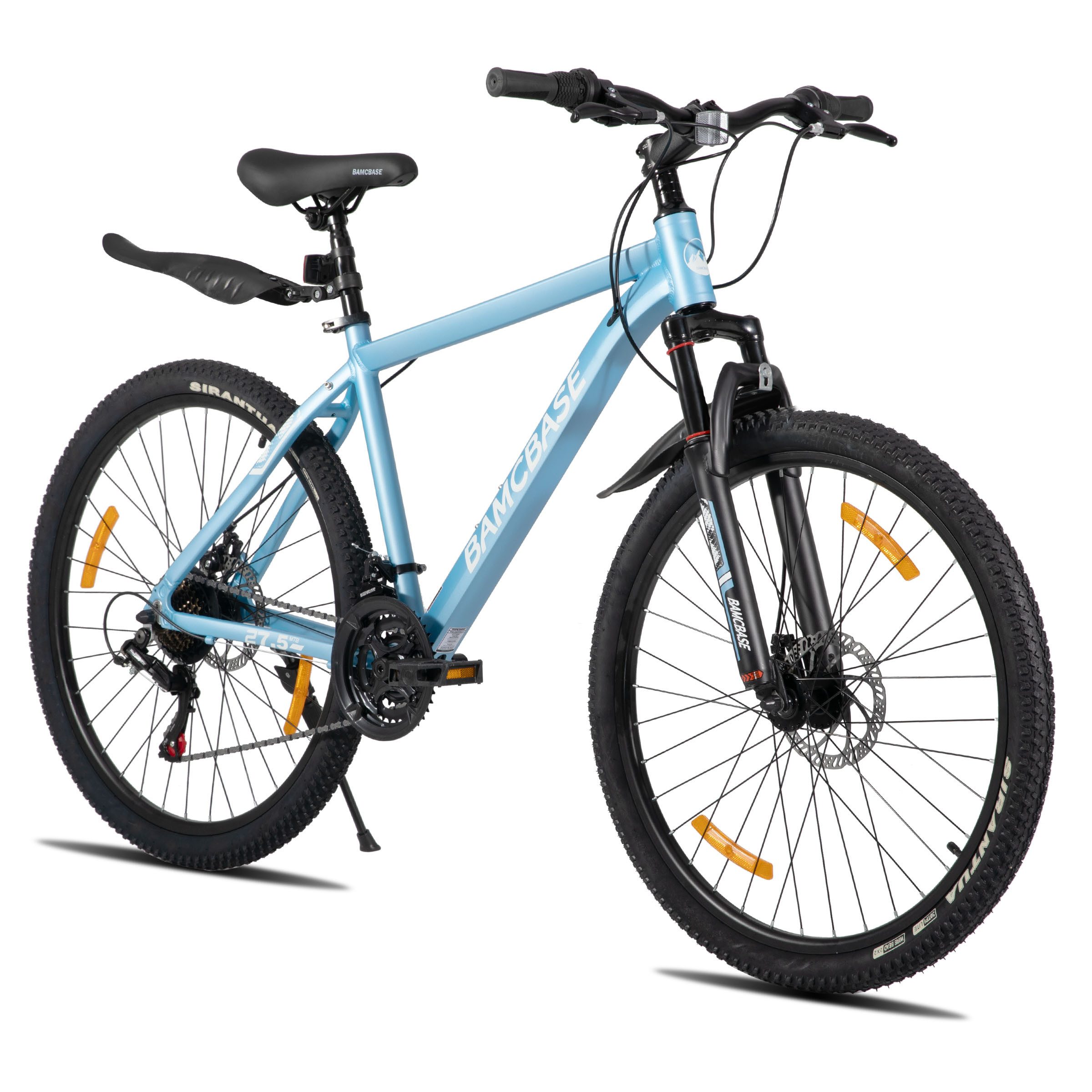 HILAND Mountainbike 26 27,5 Zoll Geländefähiges Fahrrad für Männer und Frauen, Aluminiumrahmen, 21-Gang, mechanischen Scheibenbremsen und Federgabel