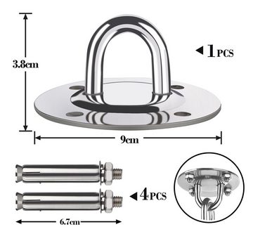 Homewit Deckenhalter Deckenhaken Hängesessel Premium Edelstahl Halterung 450kg Tragekraft, (1-St), für Hängesessel Hängematte Boxsack Yogatuch Sonnensegel Sitzschaukel