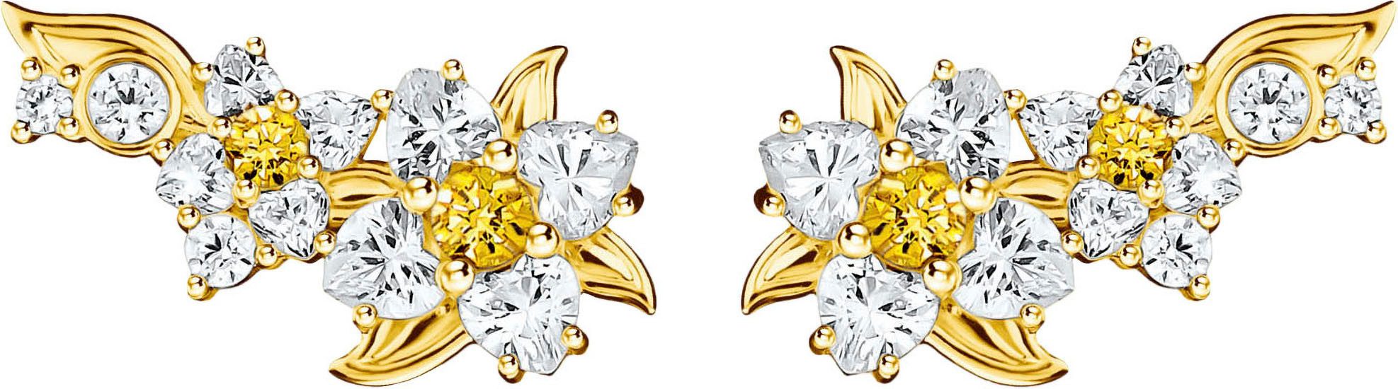 THOMAS SABO Paar Ohrstecker Lovely Daisy Earclimber, mit Zirkonia (synth)