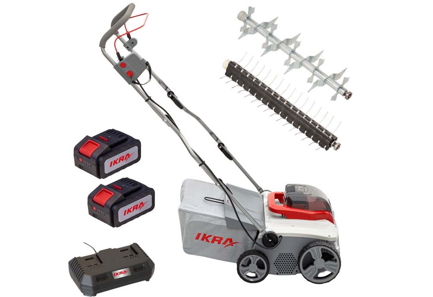 ikra GmbH Akku-Vertikutierer / Lüfter IAVL 2-2040, 40 cm Arbeitsbreite, 3-in-1-System / 40 Volt