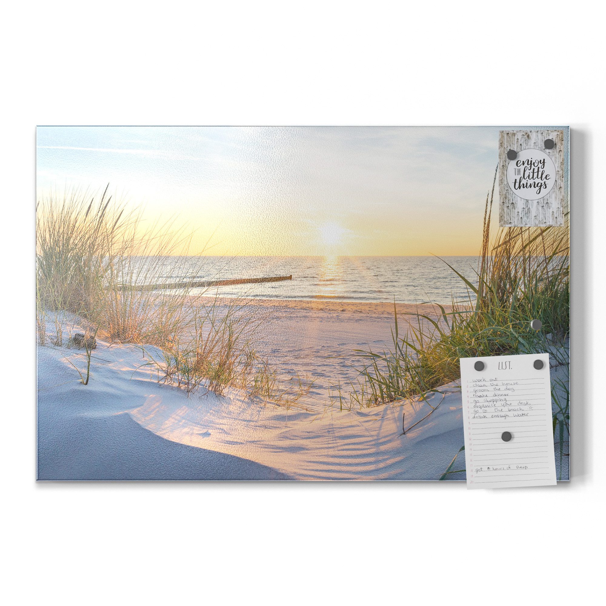 DEQORI Magnettafel 'Abendsonne an der Ostsee', Metall Whiteboard für alle Magnete, Magnetboard magnetisch – Bild 2 von 5
