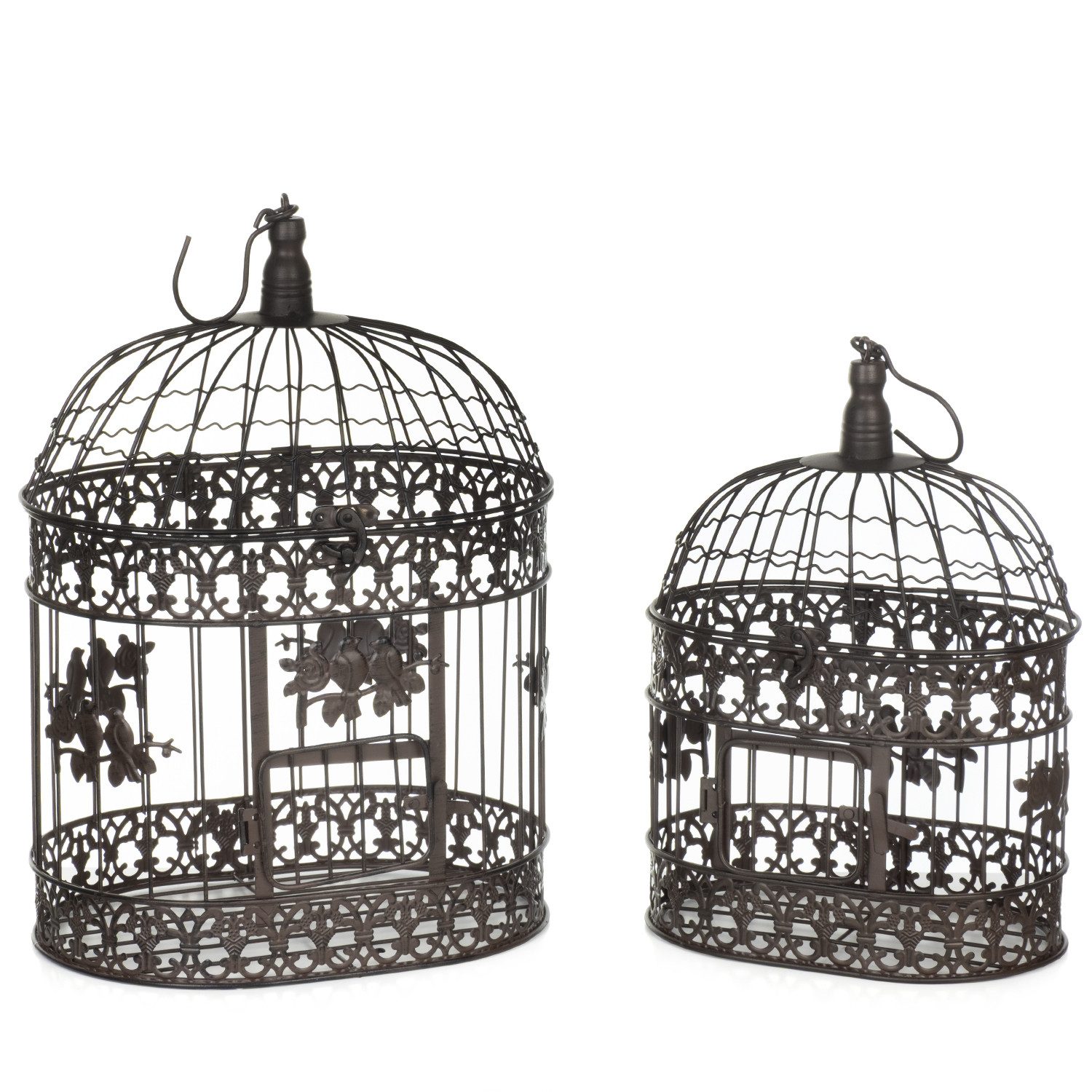 Moritz Hängedekoration Deko-Vogelkäfig 2er-Set Metall altbraun günstig online kaufen
