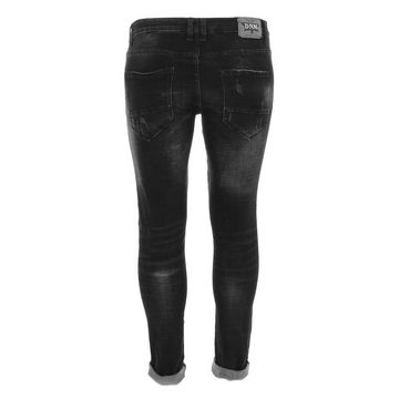 Ital-Design Stretch-Jeans Herren Freizeit Destroyed-Look Stretch Jeans in Schwarz