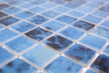 Mosani Mosaikfliesen Schwimmbadmosaik Poolmosaik Glasmosaik blau changierend
