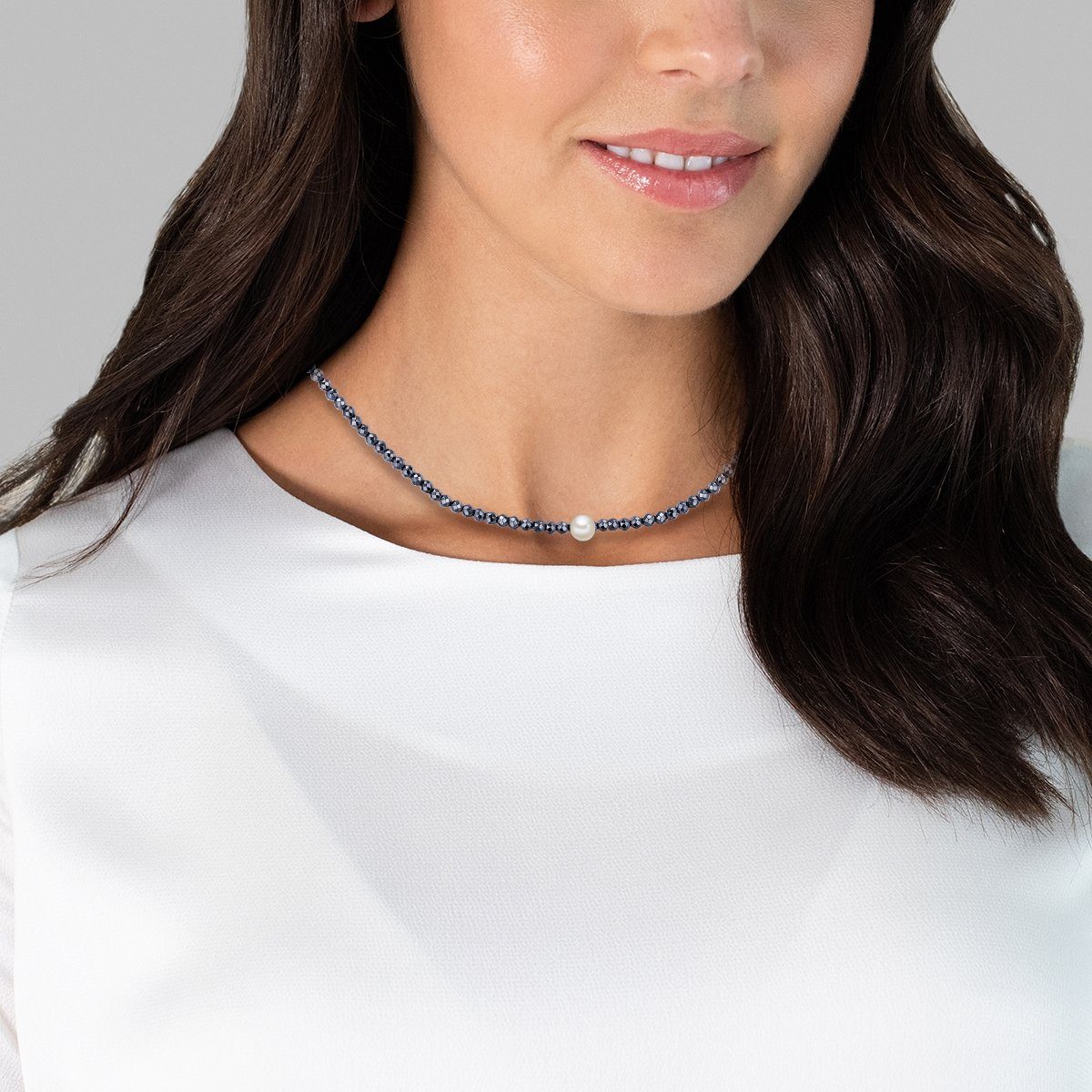 Valero Pearls Perlenkette silber, mit Süßwasser-Zuchtperle günstig online kaufen