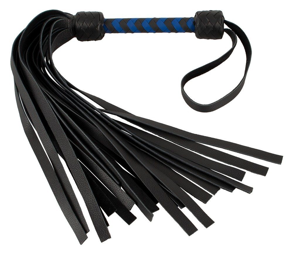 ZADO Erotik-Peitsche ZADO- Leder Flogger schwarz/royal