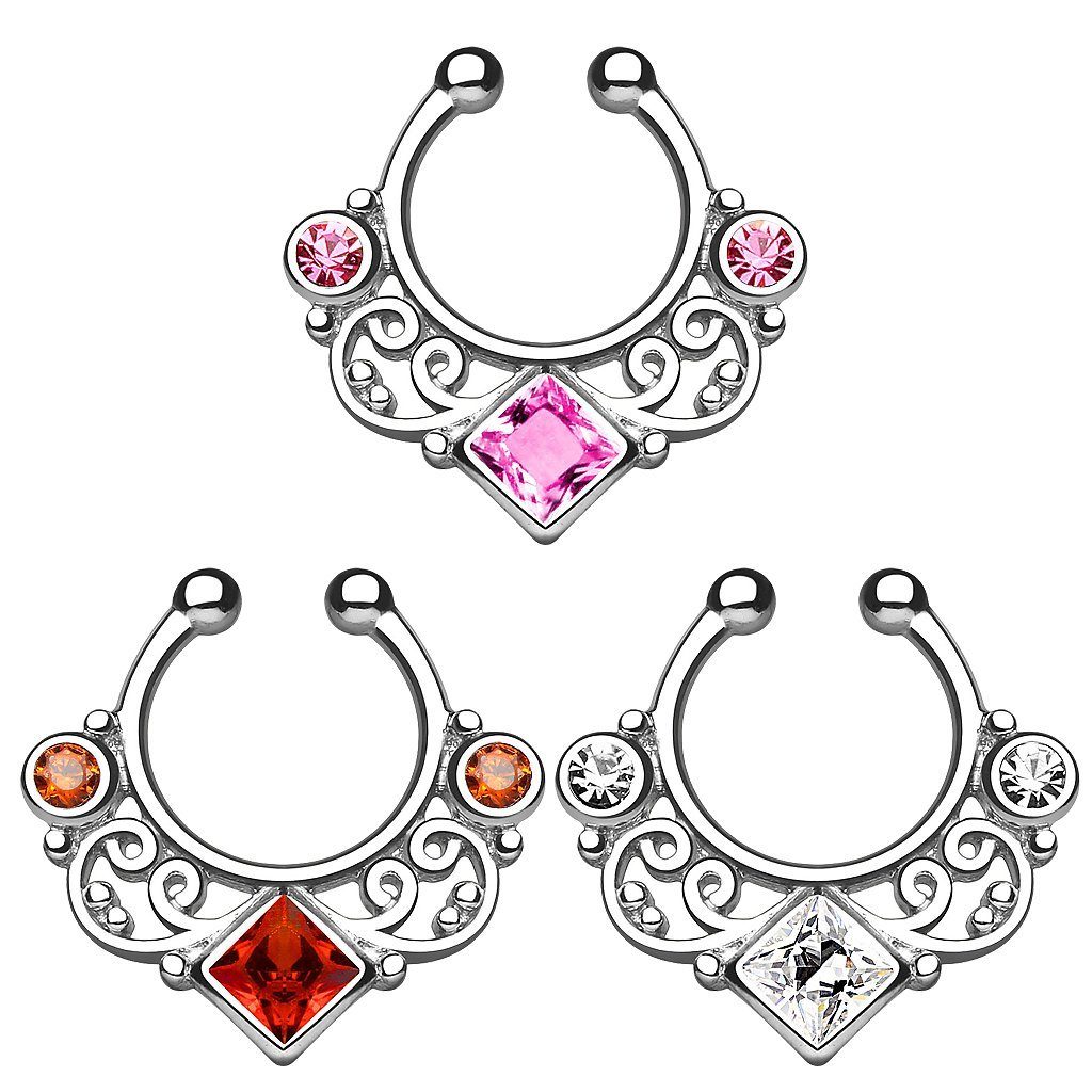 Taffstyle Nasenpiercing Piercing Tribal mit Zirkonia günstig online kaufen