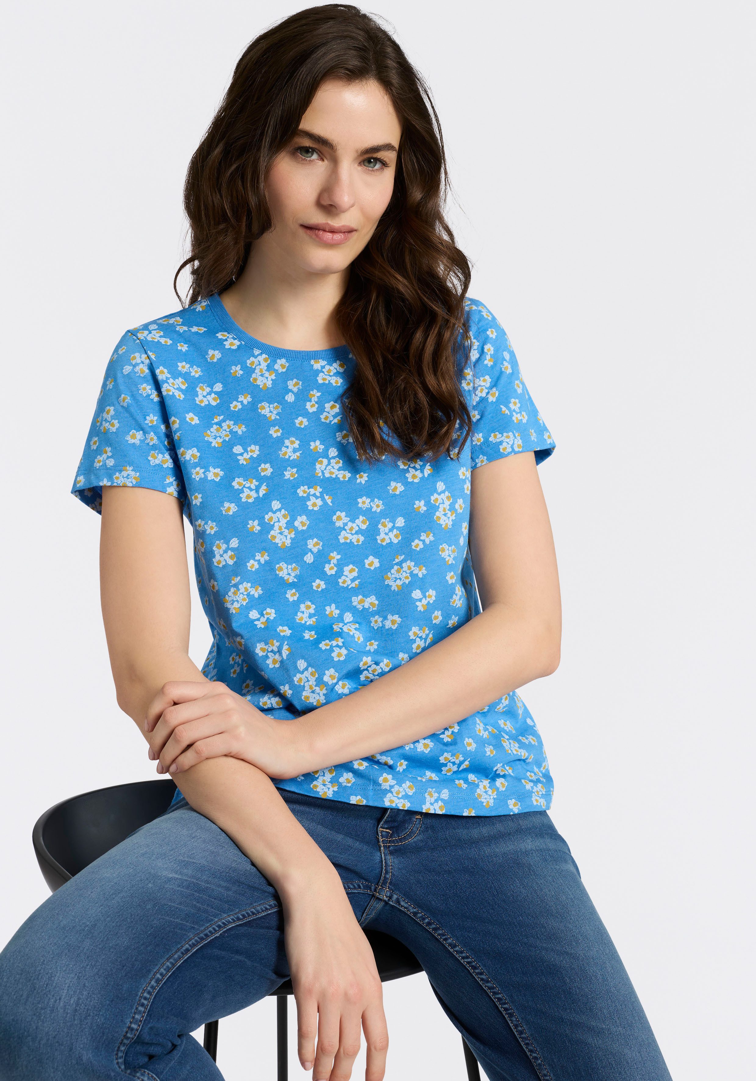 Ragwear Kurzarmshirt MINTTA FLOWER O mit sommerlichem Print