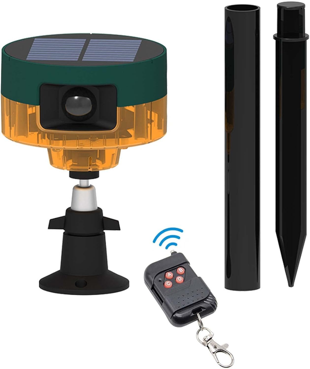 FELIXLEO Solar 129dB Bewegungssensor Alarm Sirene Security fuer Garten Gelb Alarmanlage