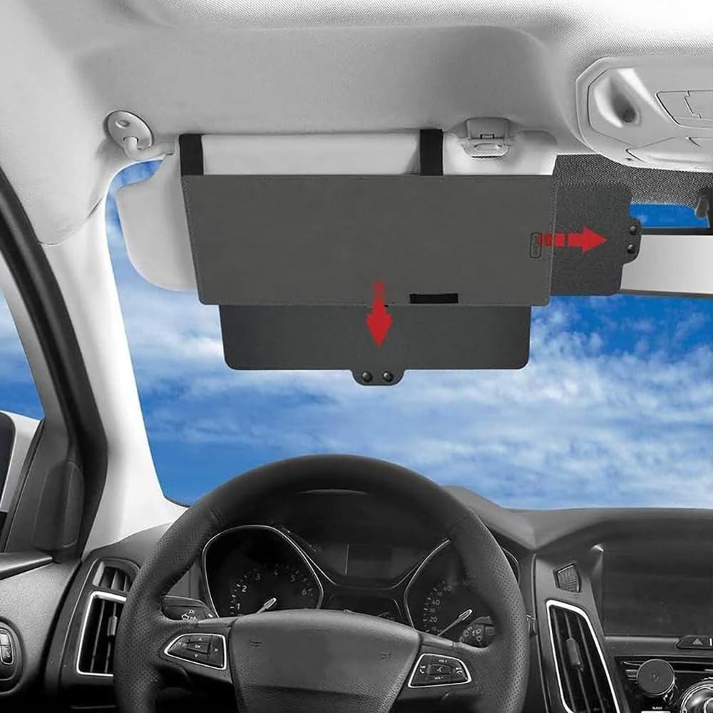 FELIXLEO Autosonnenschutz Sonnenblende Verlaengerung Auto Visier Anti UV Opaque