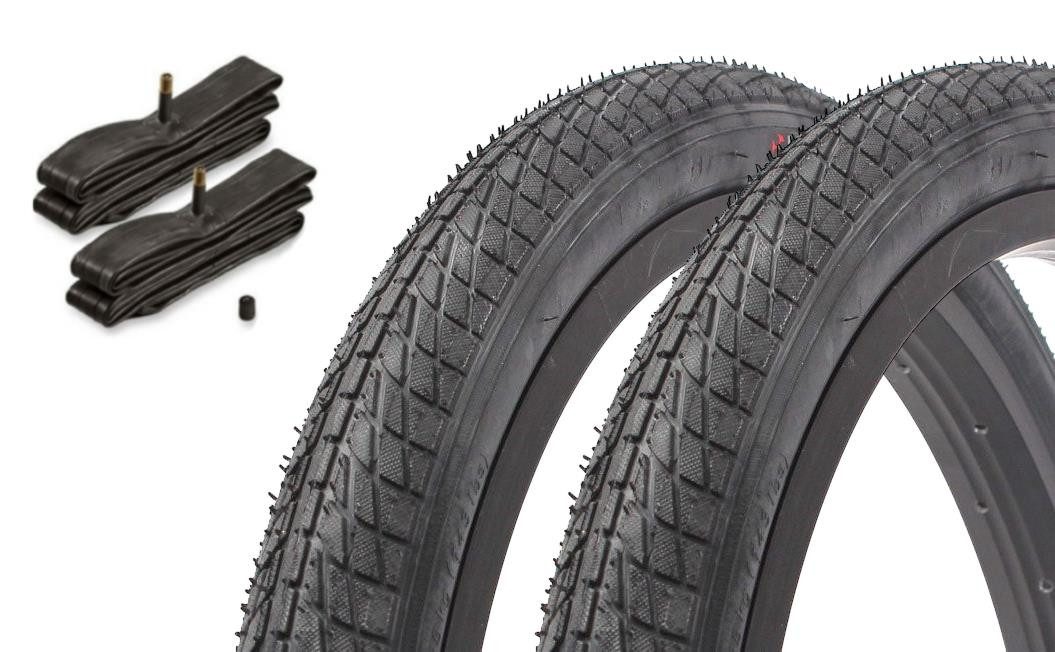 KHEbikes Fahrradreifen BMX Reifen Set KUJO Tony T 20 Zoll x 1,75 Schwarz mit Schläuchen, (1-tlg), BMX KHEbikes