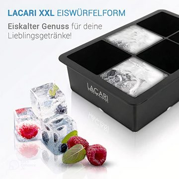 LACARI Eiswürfelform Eiswürfelform für perfekte Eiswürfel, (Set 3-tlg), auslaufsicher, spülmaschinenfest