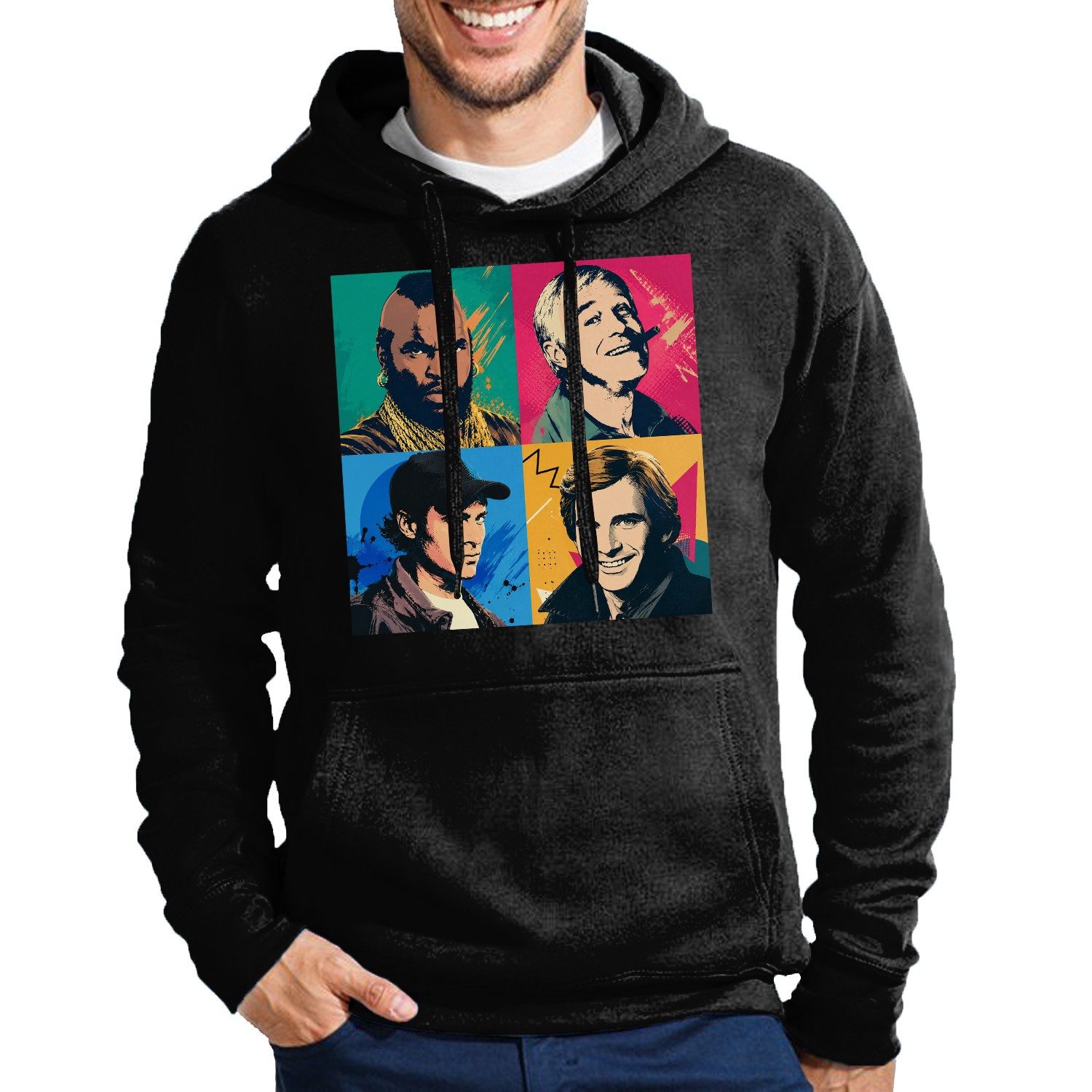 Blondie & Brownie Hoodie A-Team Retro Pop Art Herren Hoodie Comic Vintage Kultdesign (Einzelstück, Einzelartikel) ATeamArt Herren Hoodie Retro Kult