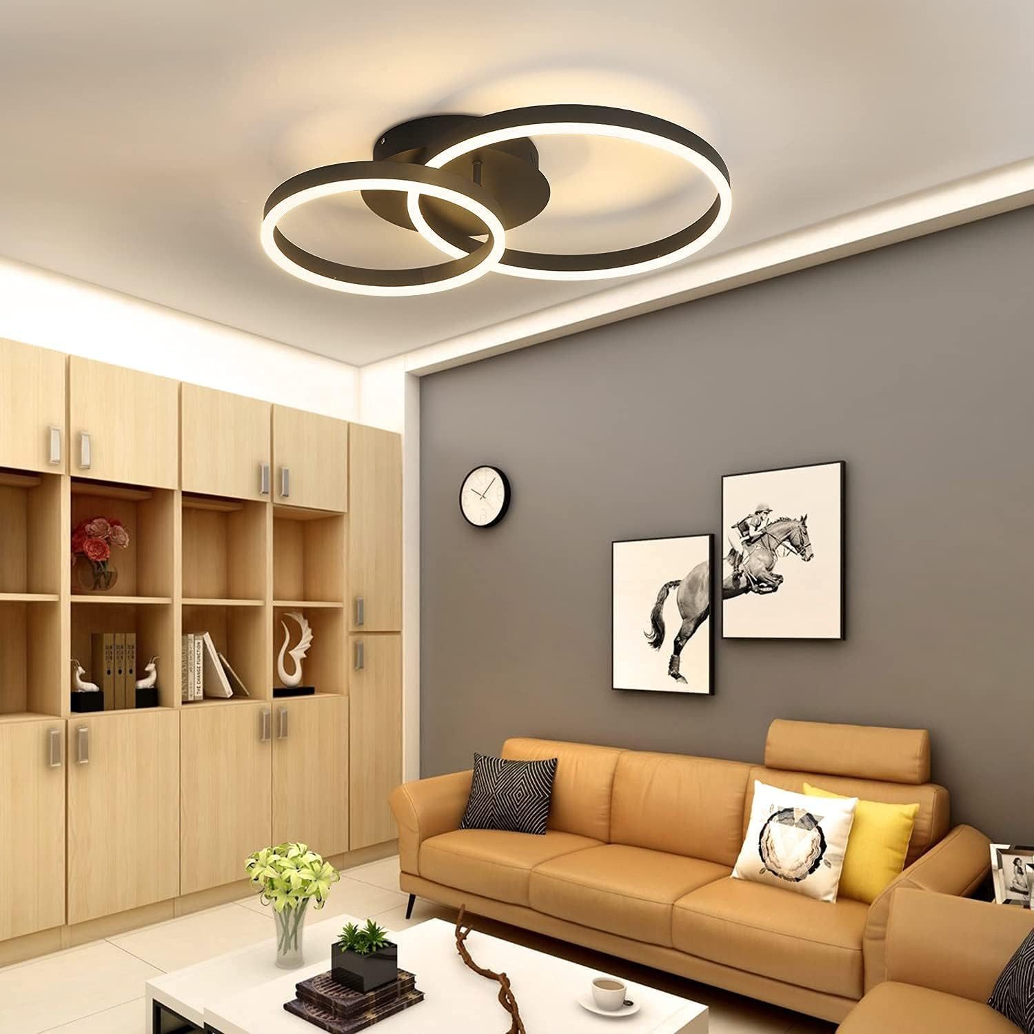 Nettlife LED Deckenleuchte Schwarz Dimmbar Modern günstig online kaufen