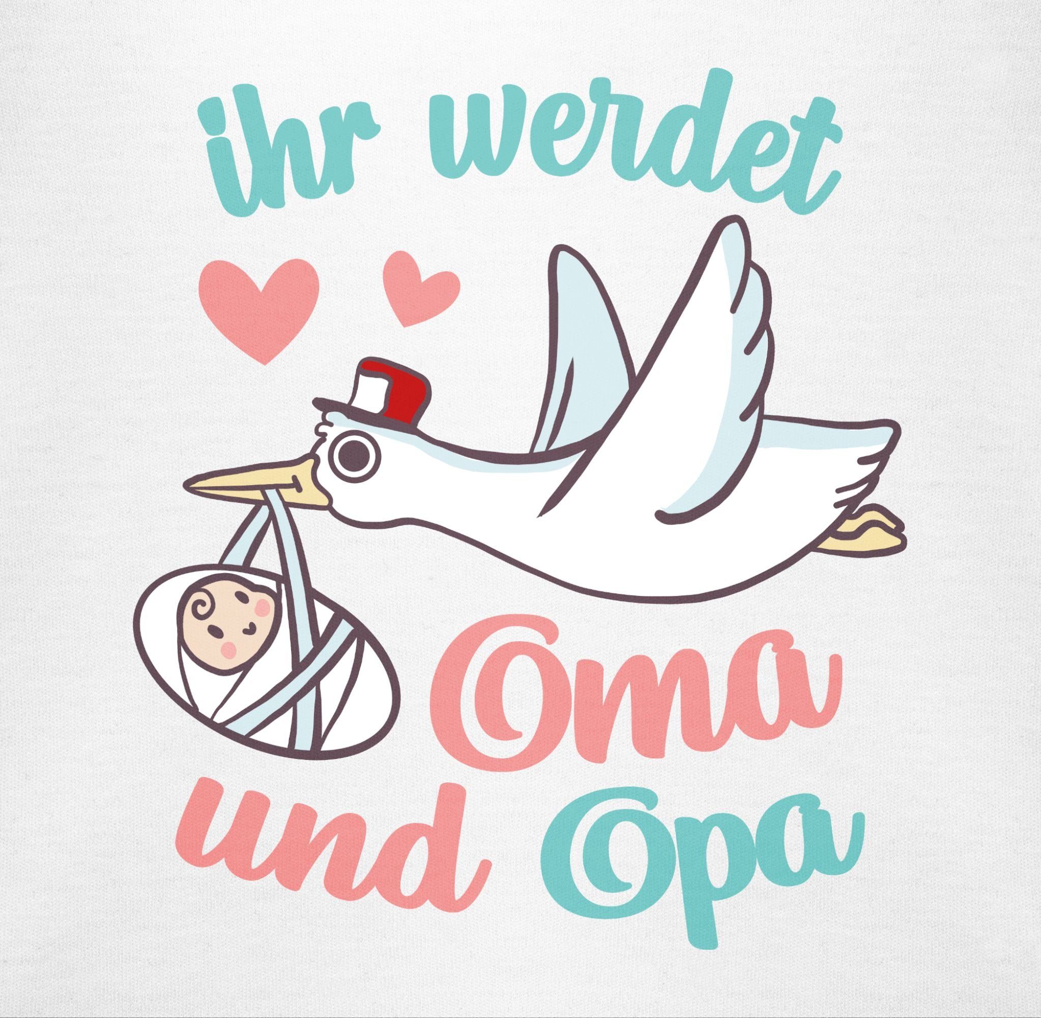 Shirtracer Shirtbody Ihr werdet Oma und Opa - Storch Zur Geburt
