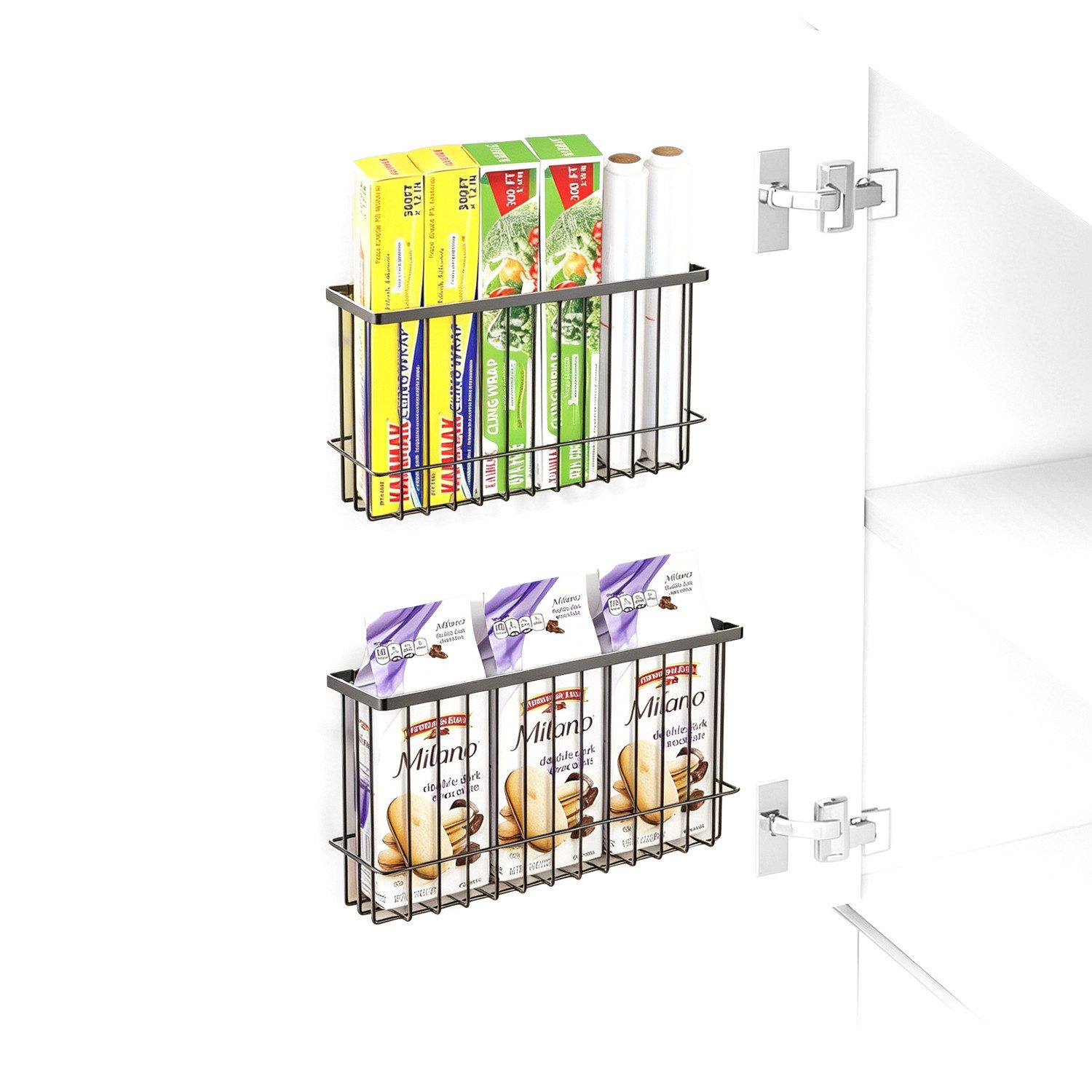 Refined Living Küchenorganizer-Set 2 tlg Küchenschrank Organizer, Ablageregal, Gewürzregal Selbstklebend, (mit Haken, Küchen- und Duschregal-Set Duschkorb Badregal Duschablage, 2-tlg., Ohne Bohren Spülbeckenorganizer Küchenschranktür-Aufbewahrungsbox), Kü