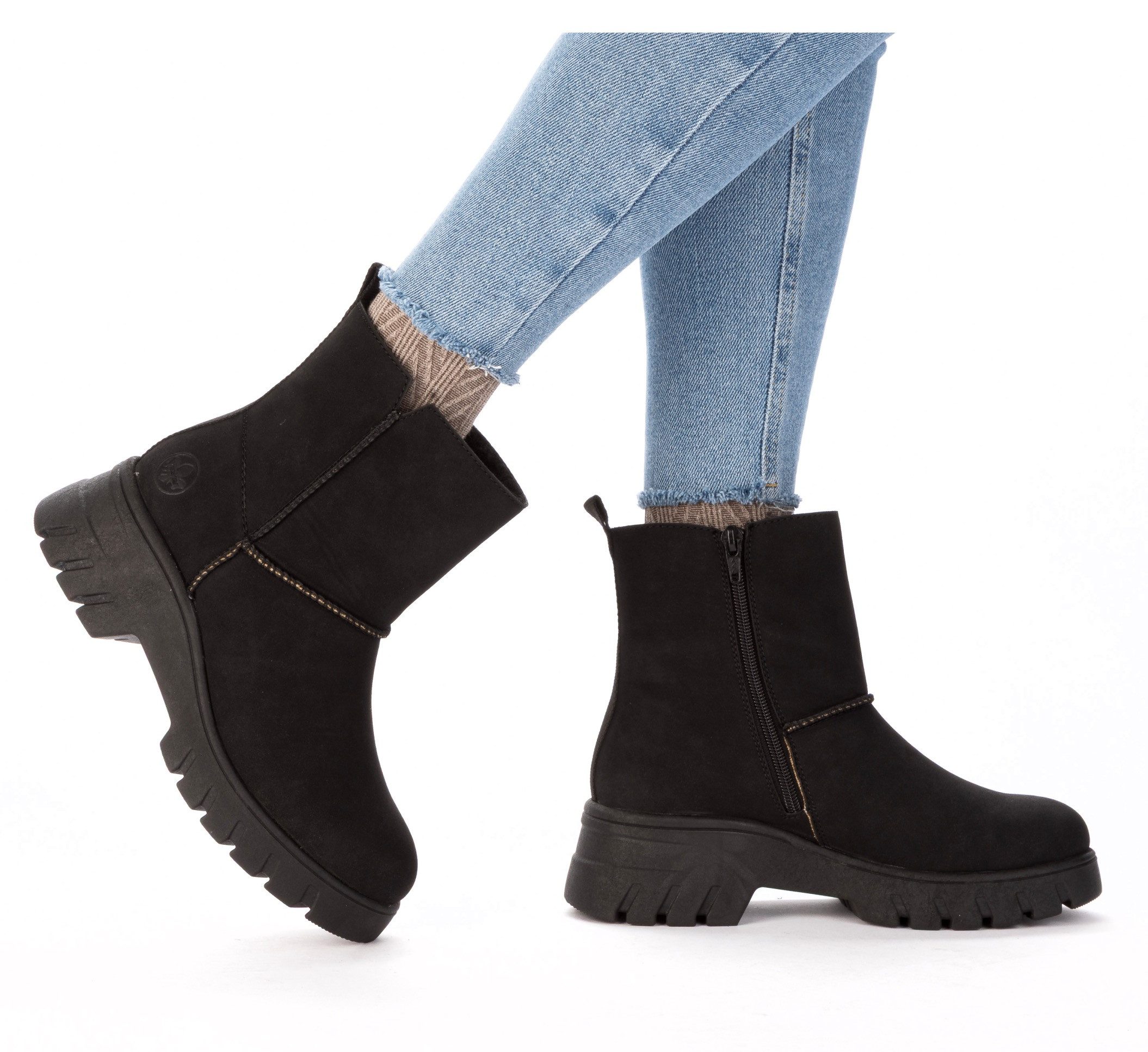 Rieker Winterboots Plateauboots, Stiefelette, Profilsohle, mit Warmfutter