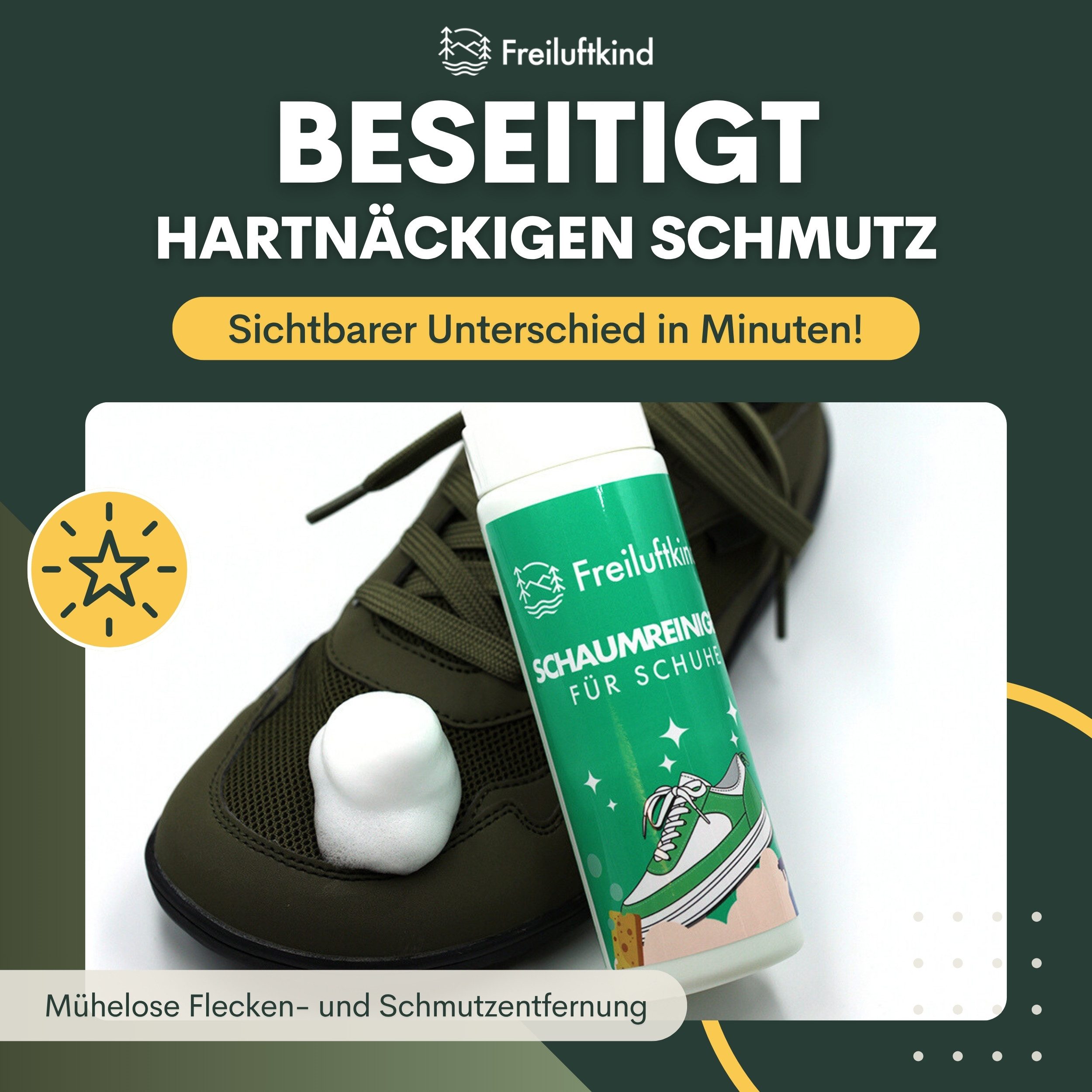 Freiluftkind Schaumreiniger mit Bürste 200 ml – Effektiver Schaumreiniger