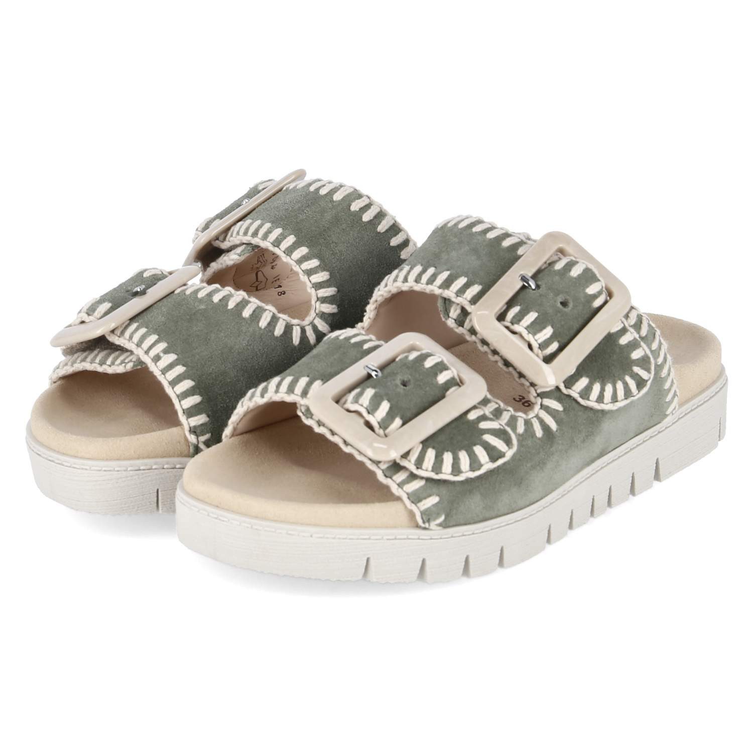 Gabor Gabor 83.741.19 Damen Rauleder grün Pantolette