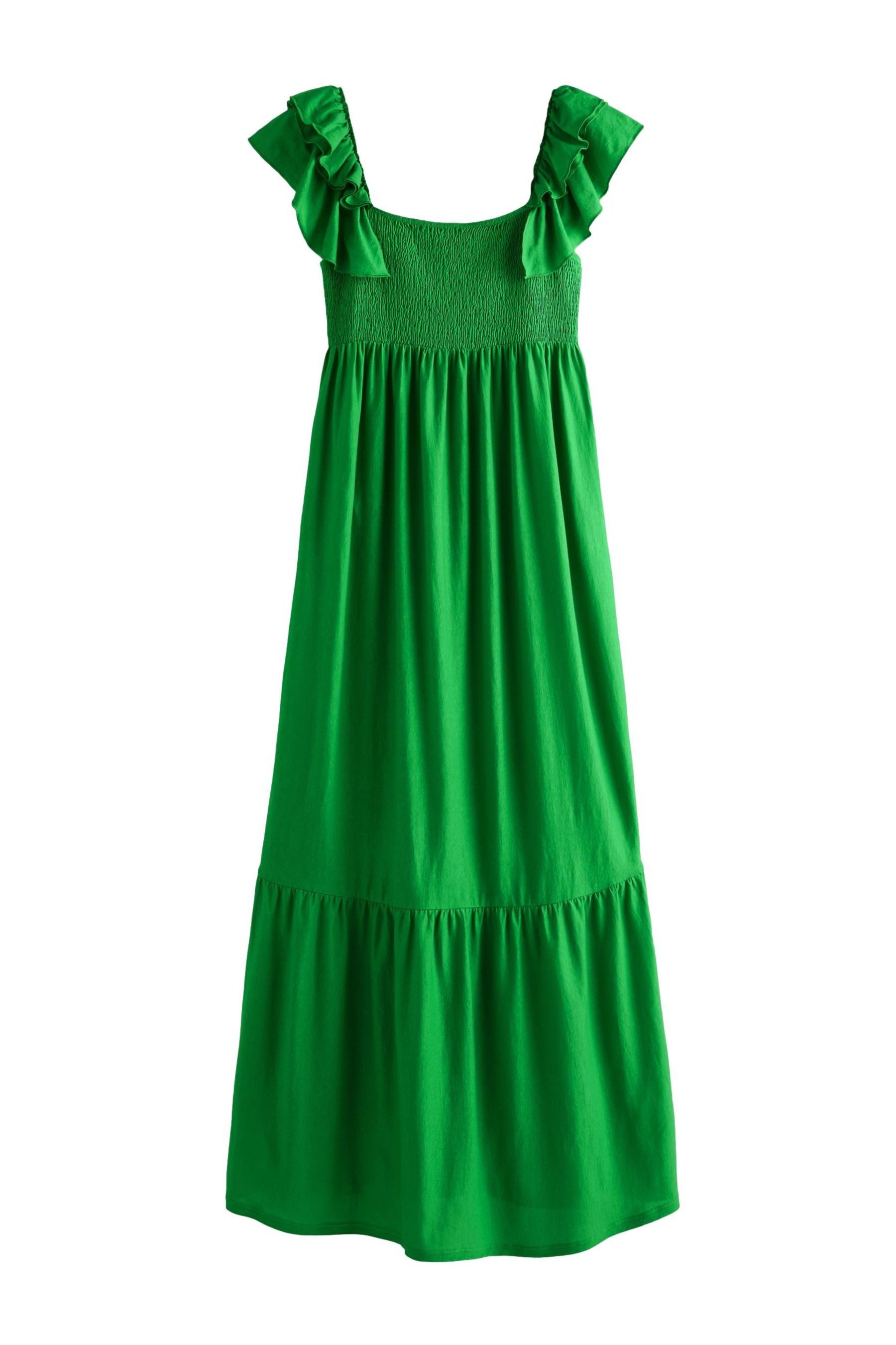 Midikleid Midikleid mit Rüschenärmel aus 100 % Baumwolle