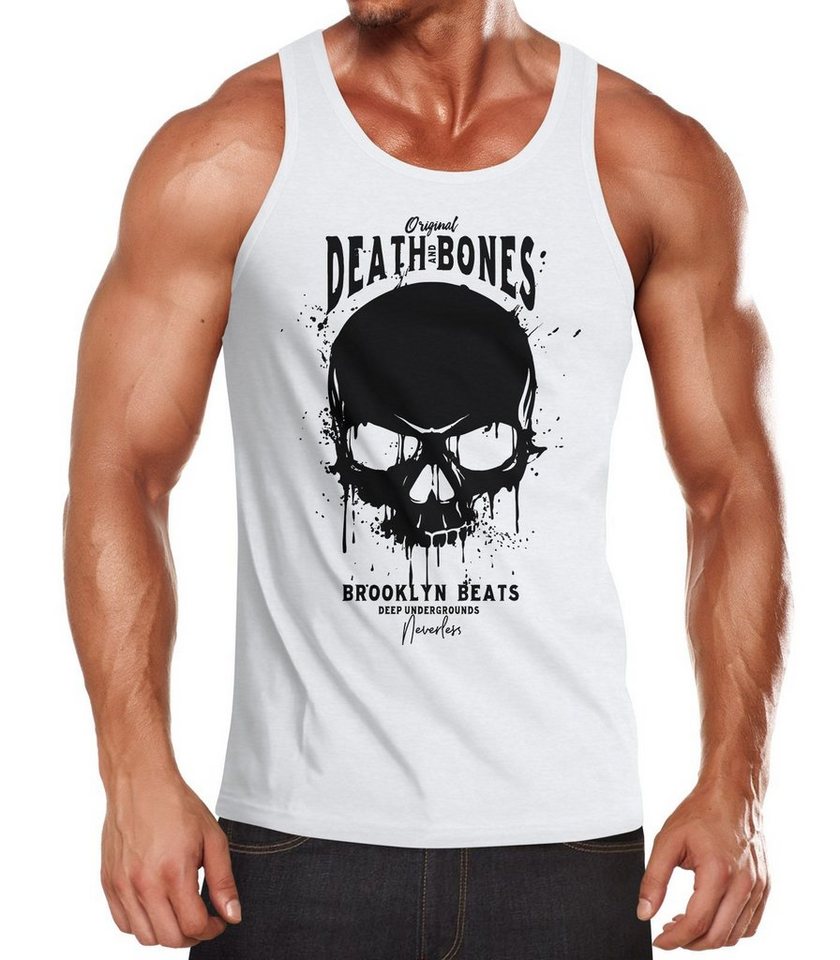 Neverless Tanktop Herren Tank-Top Skull Death and Bones Totenkopf Club Outfit Muskelshirt Muscle Shirt Neverless® mit Print