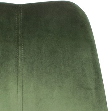 Amstyle Drehstuhl SPM1.421 (Schreibtischstuhl Grün Samt ohne Armlehnen), Schalenstuhl mit Rollen 110 kg, Arbeitsstuhl