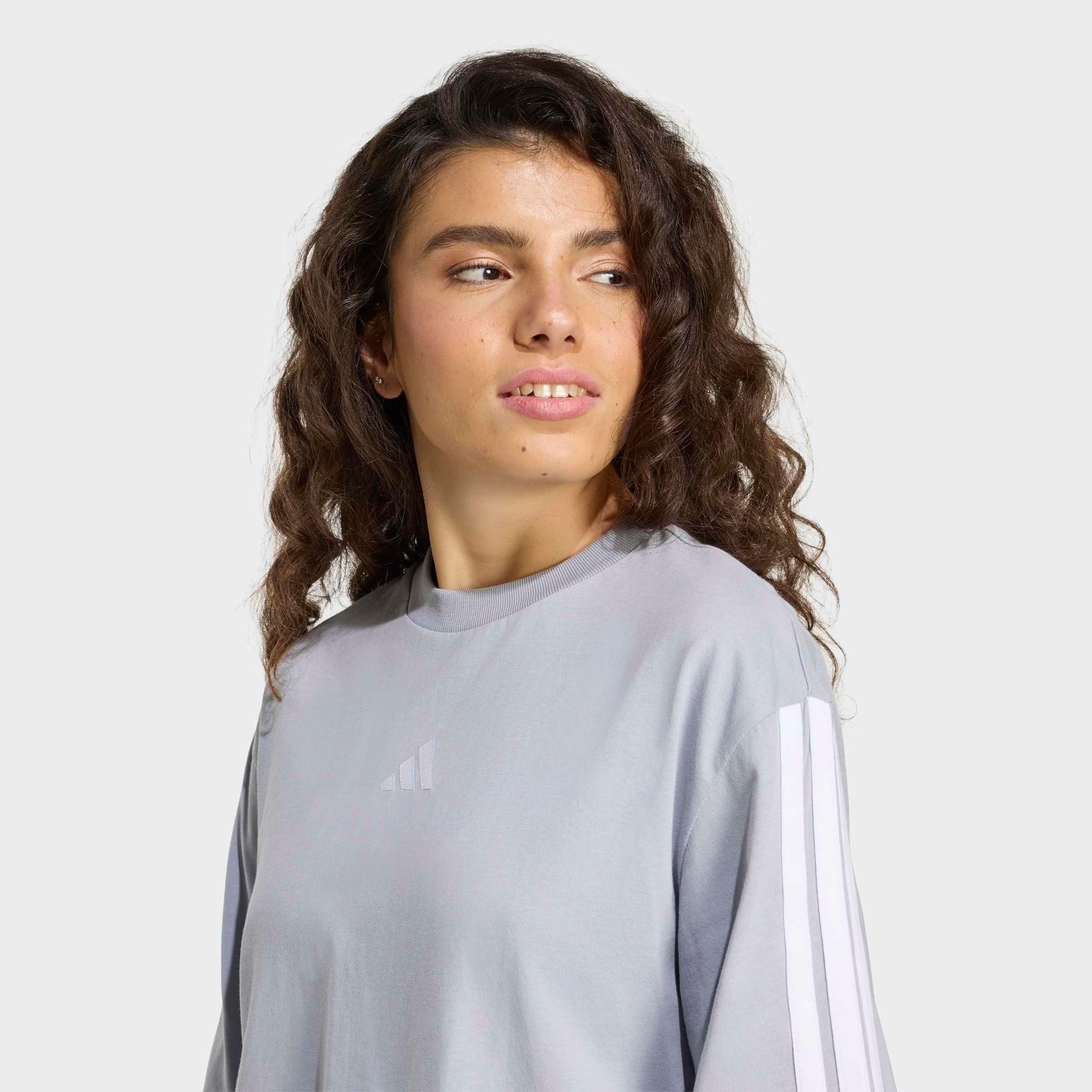 adidas Sportswear T-Shirt W 3S SJ TLR T mit Rundhalsausschnitt, bauchfreie Schnittform, ohne Verschluss