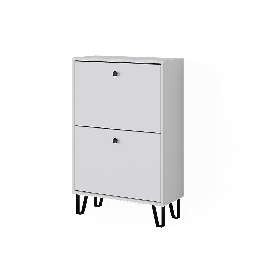 Vicco Schuhkipper Siri, Weiß, 60 x 92 cm mit 2 Klappschubladen (1 St)