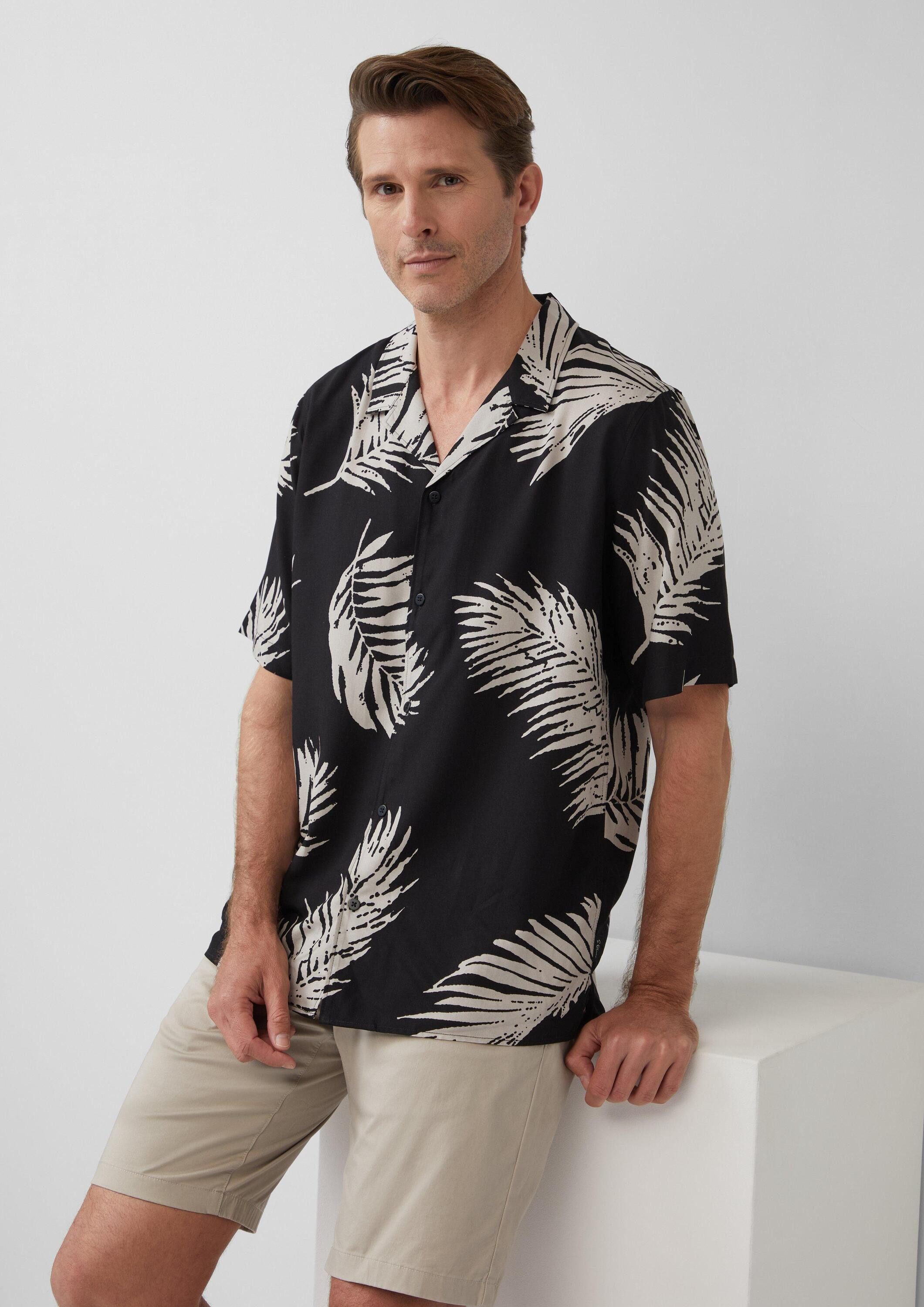 s.Oliver Kurzarmhemd Hemd Resort Fit: Kurzarmhemd aus Viskosemix
