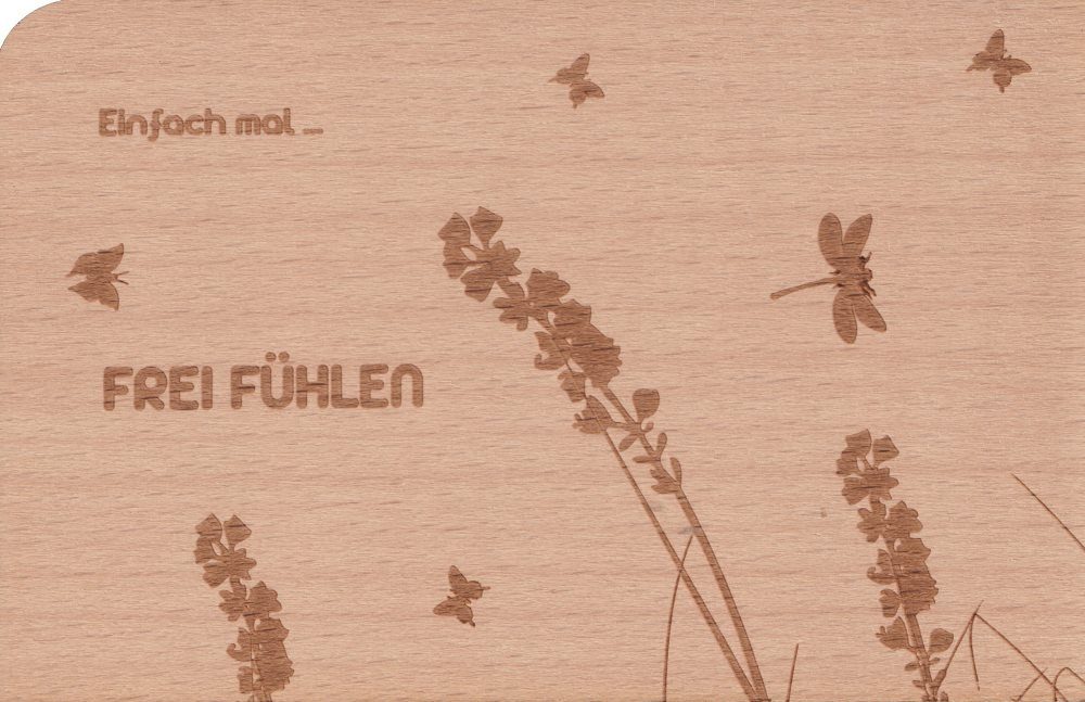 Postkarte Holzpostkarte "Einfach fühlen" mal... Frei